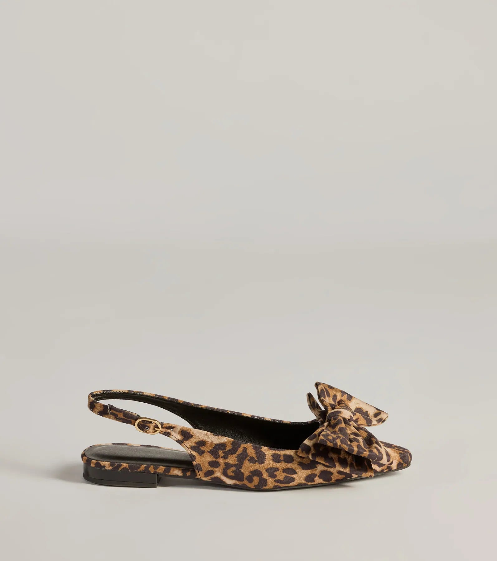 Spotted Allure Leopard Print Bow Flats