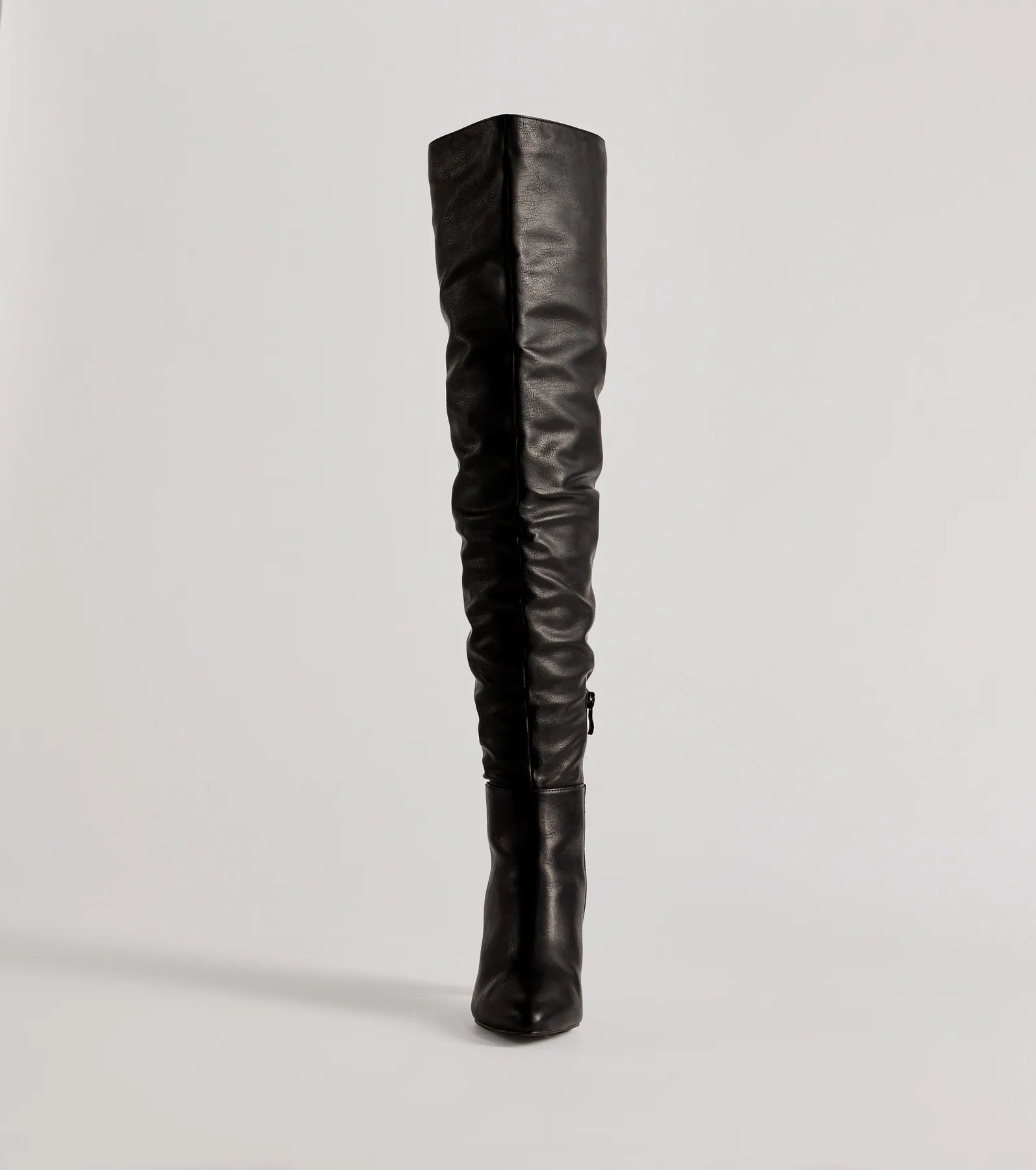 Trendy Strut Faux Leather Over-The-Knee Boots