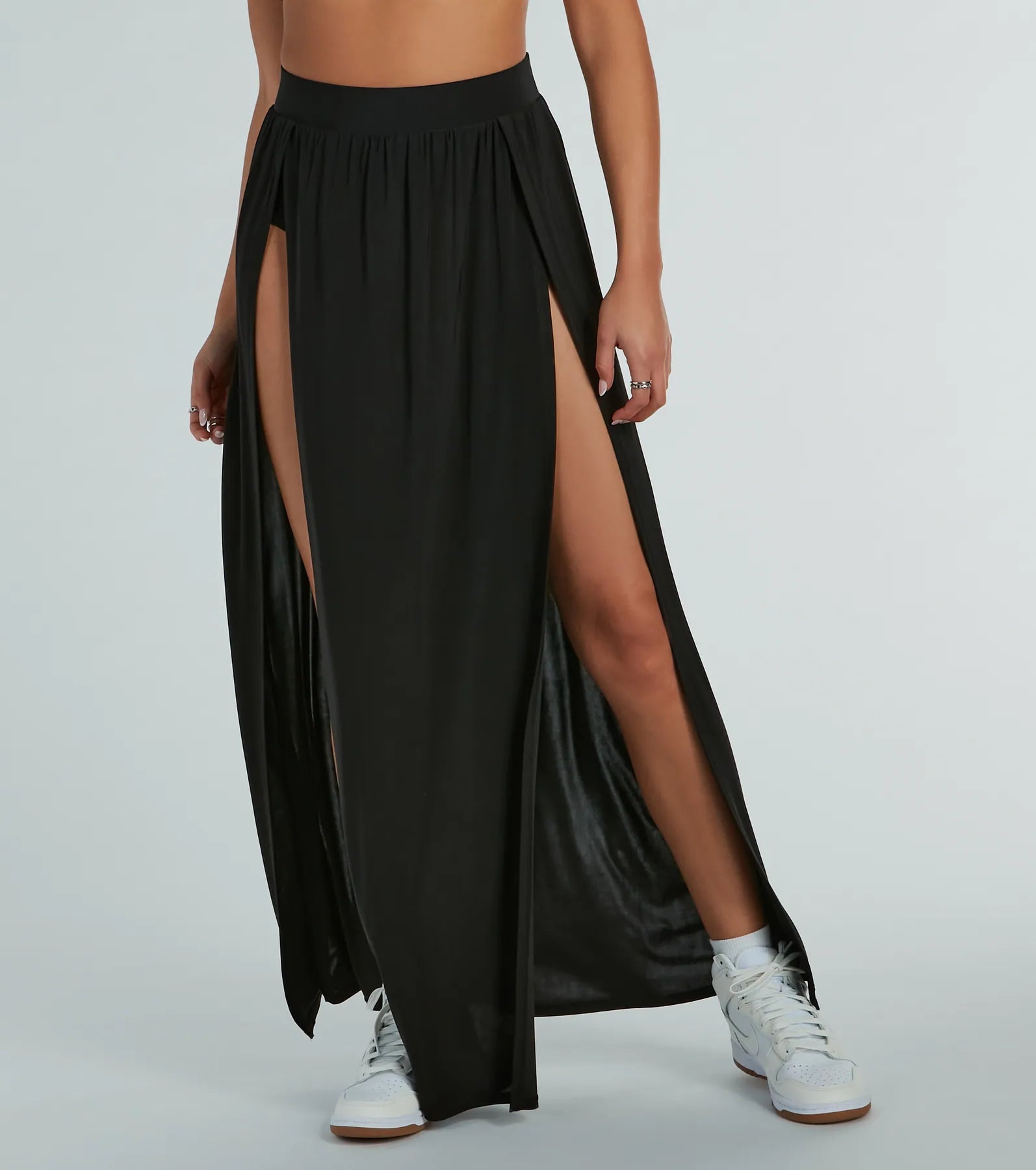 Statement Made High-Rise Dual-Slit Maxi Skirt