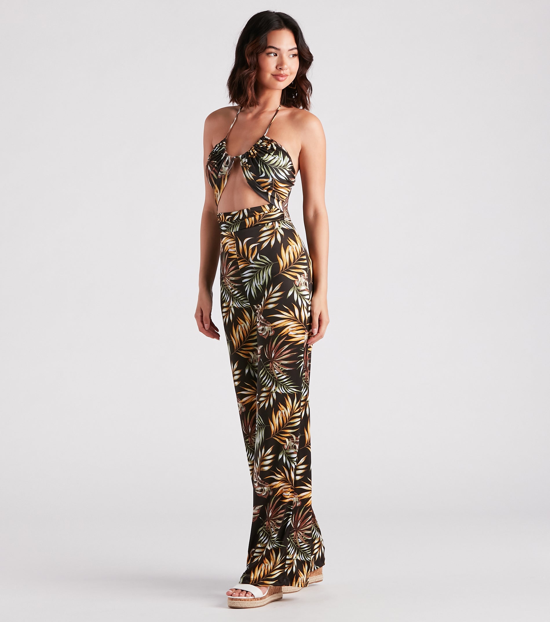 Mojito Please Tropical Halter Jumpsuit