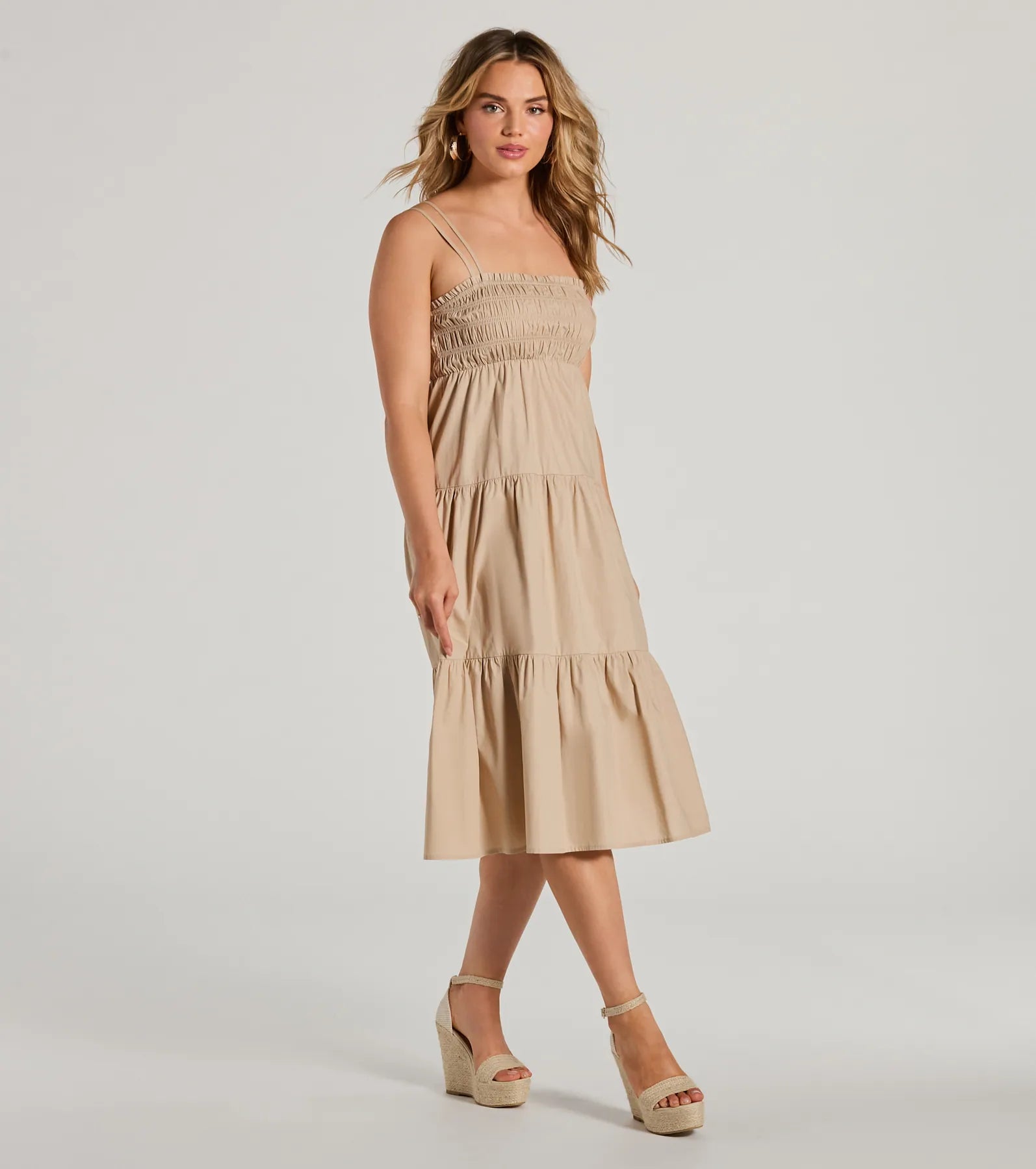 Darling Appeal Sleeveless Ruffled Midi Dress