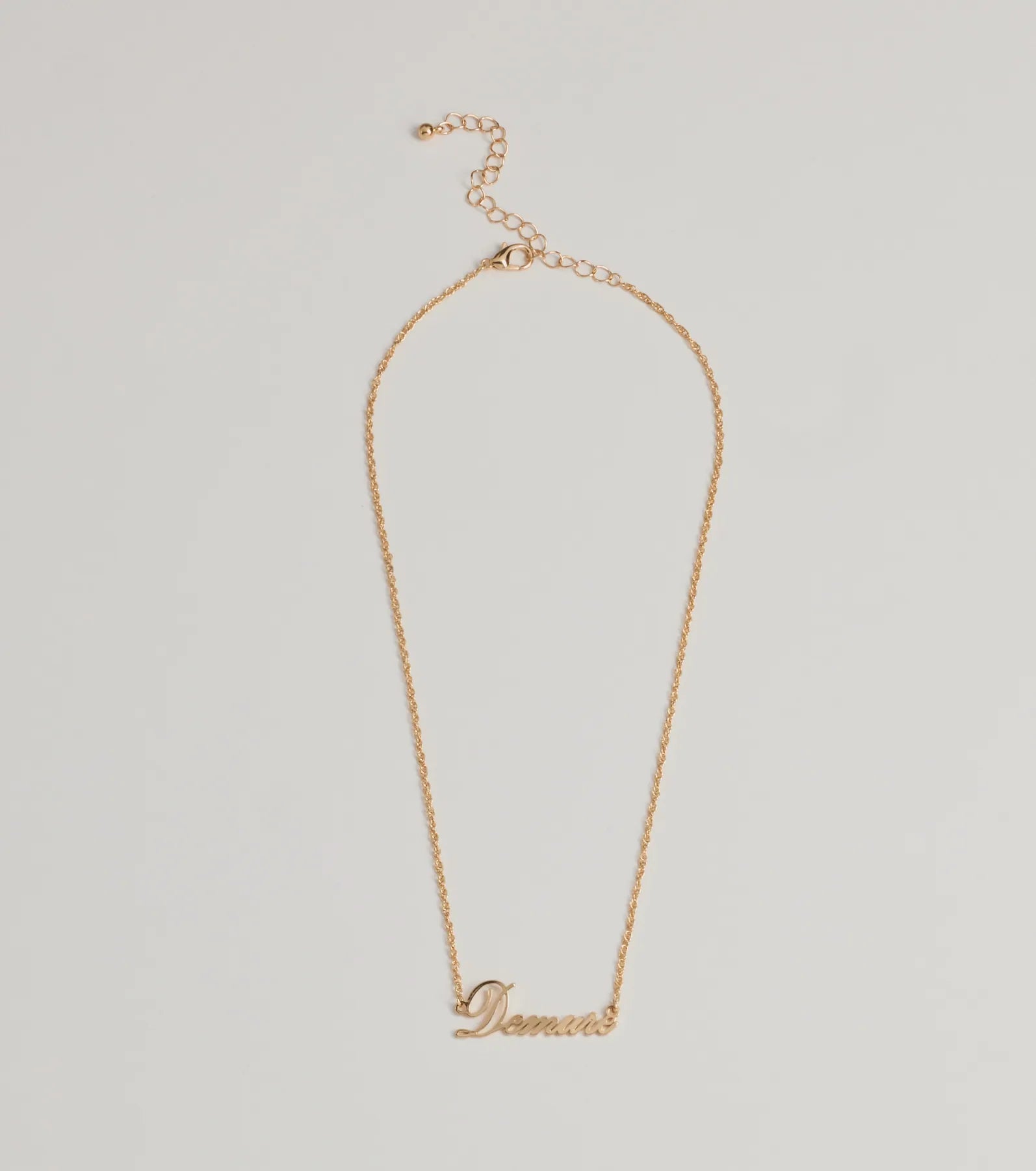 Demure Script Dainty Chain Necklace