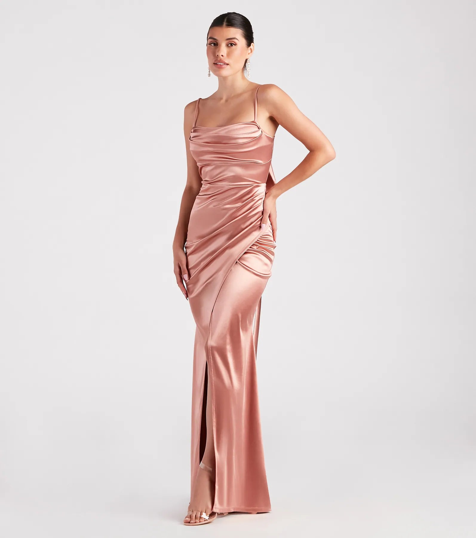 Laurel Formal Satin Tie-Back Mermaid Dress