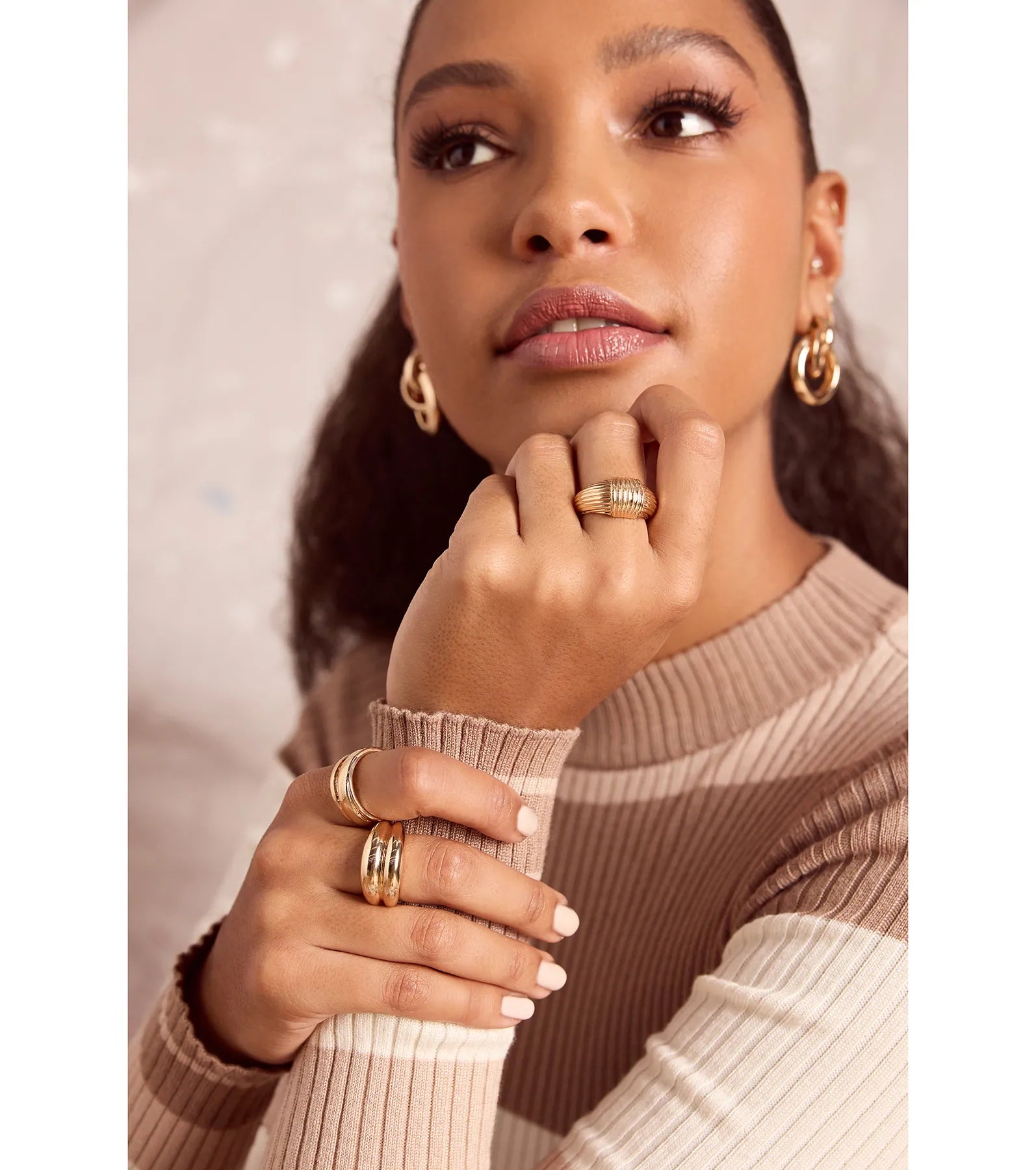 Chic Muse Statement Three-Pack Ring Set