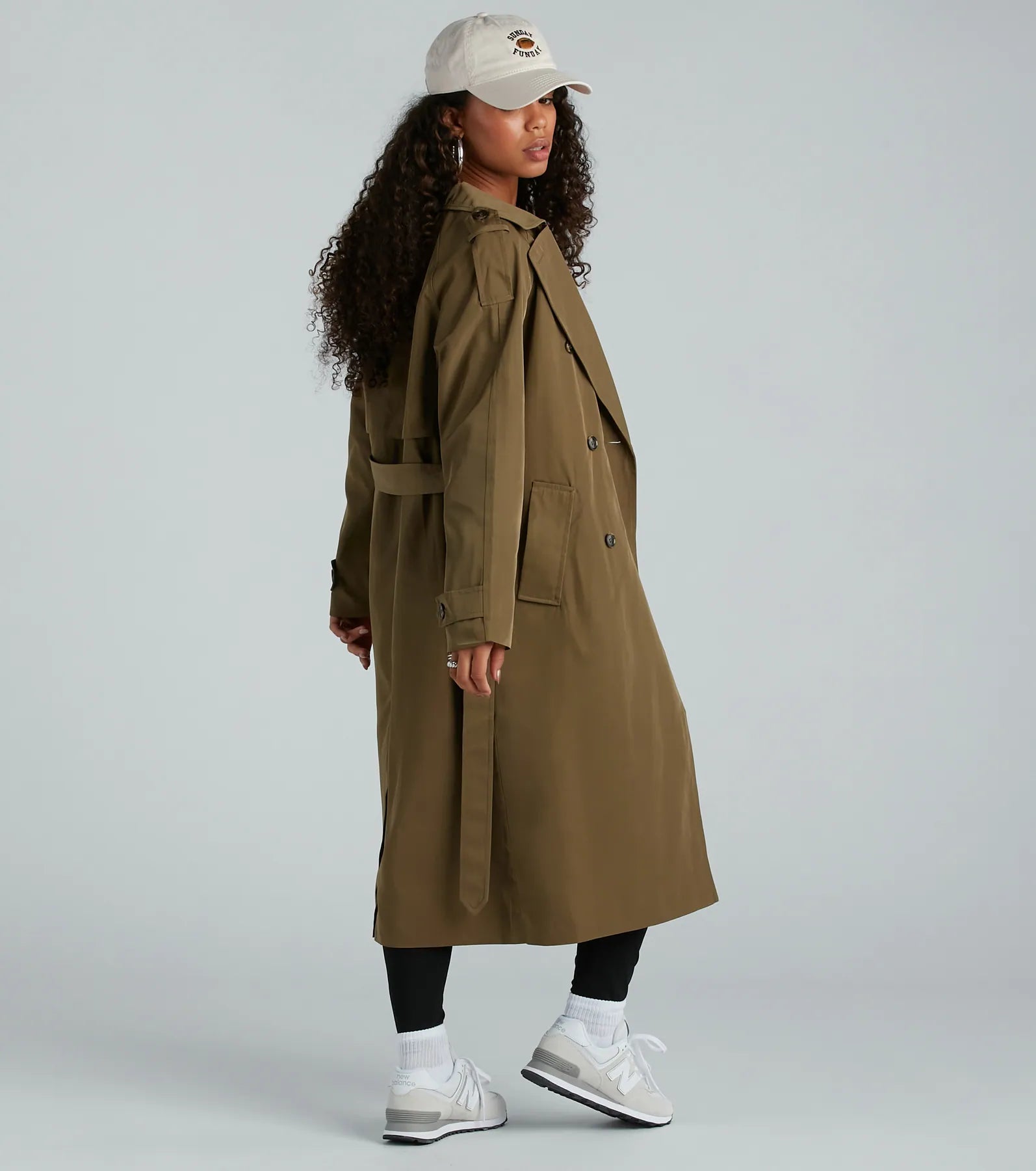 Get A Clue Double Breasted Trench Coat