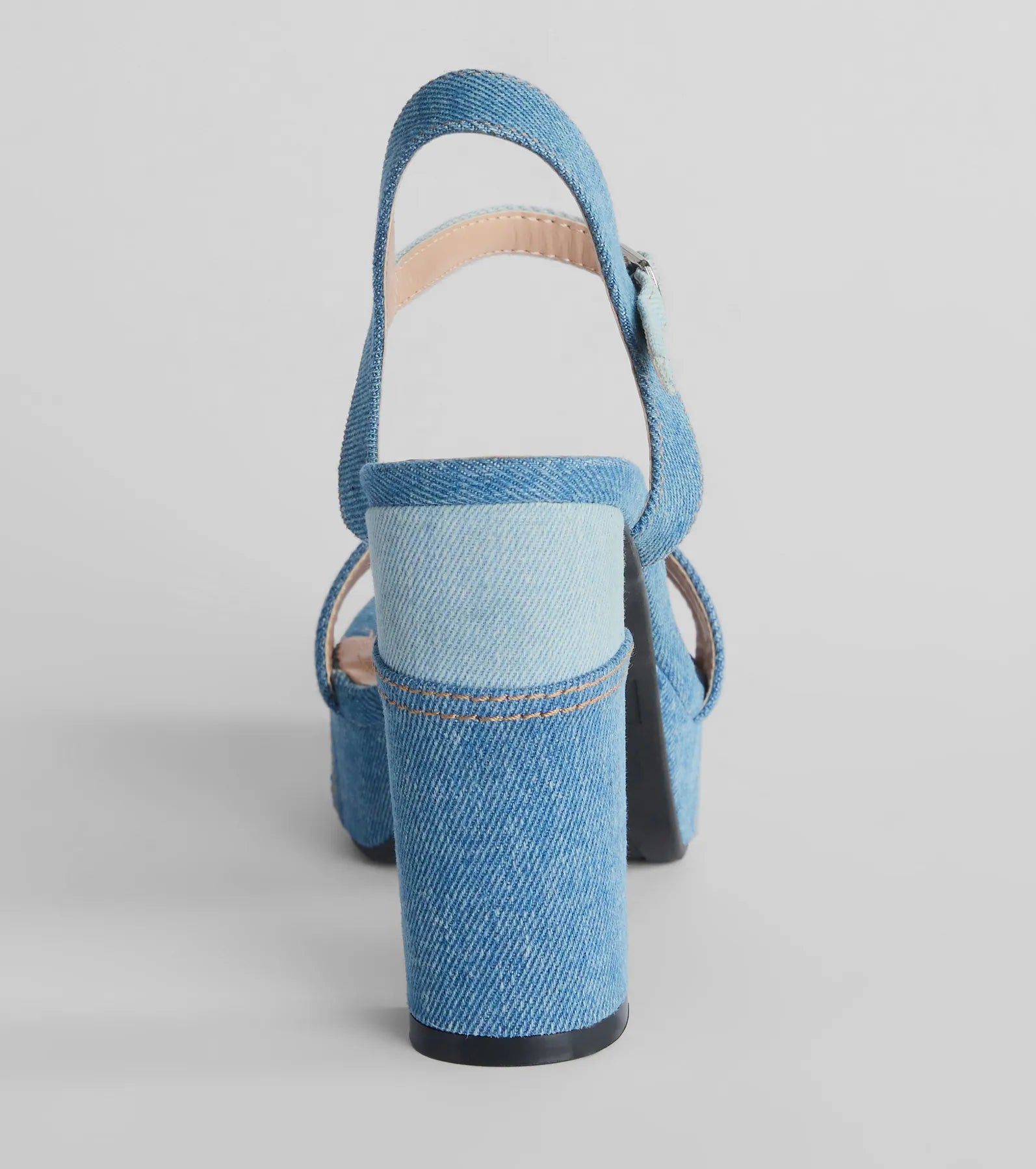 Style Quotient Platform Denim Block Heels