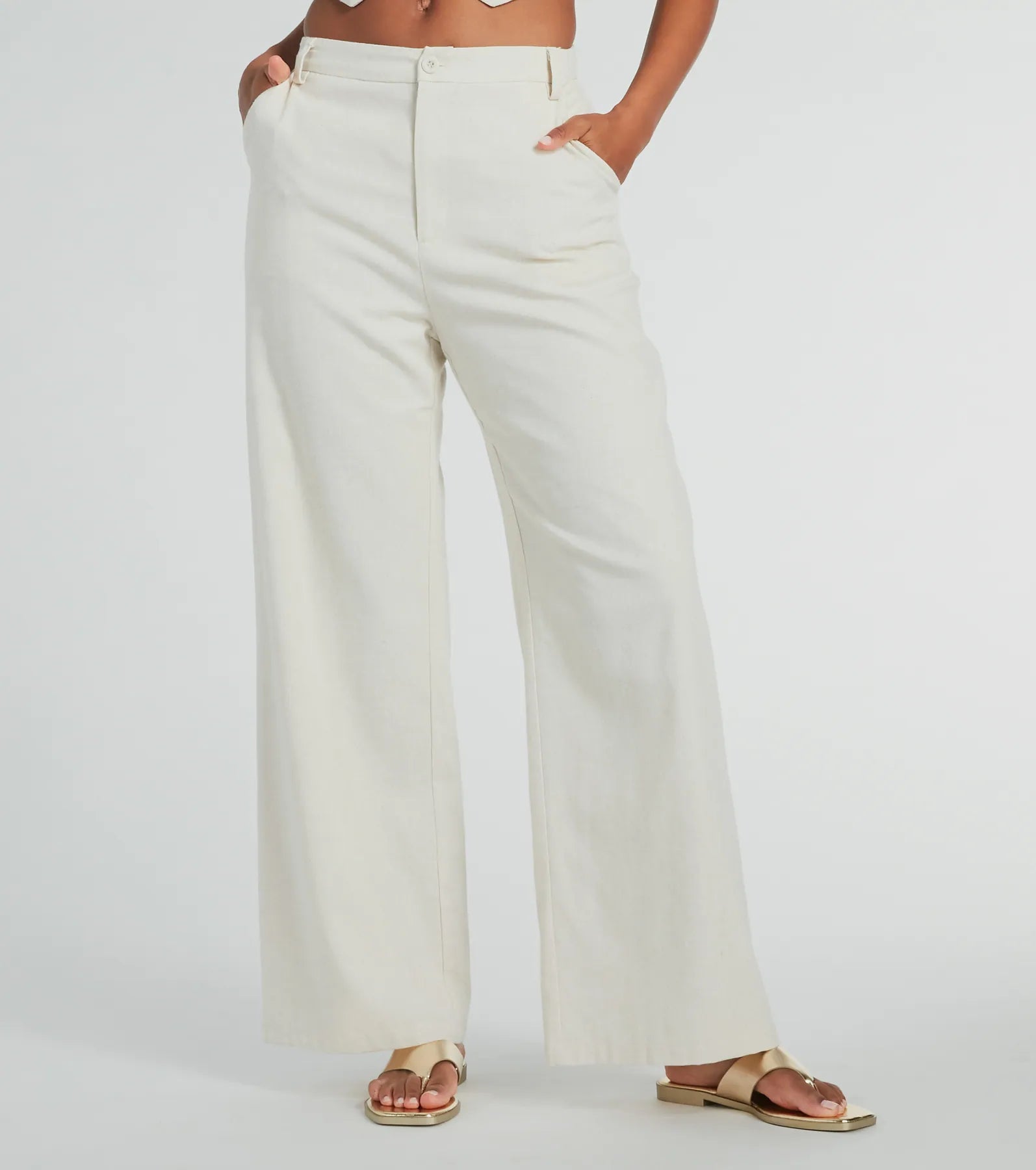 Cutest Babe Wide Leg Linen Trouser Pants