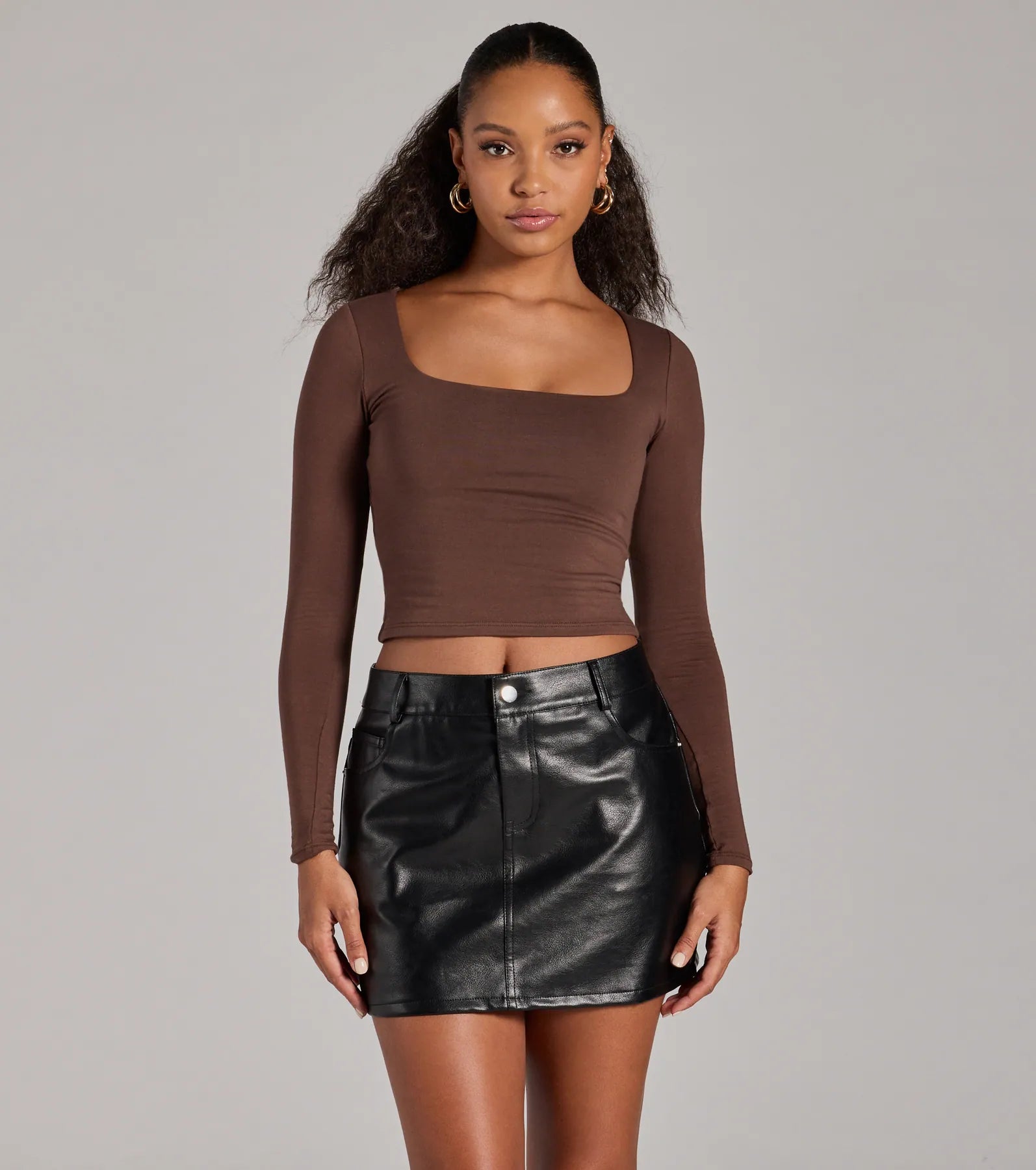 Sleek Edge Faux Leather Mini Skirt