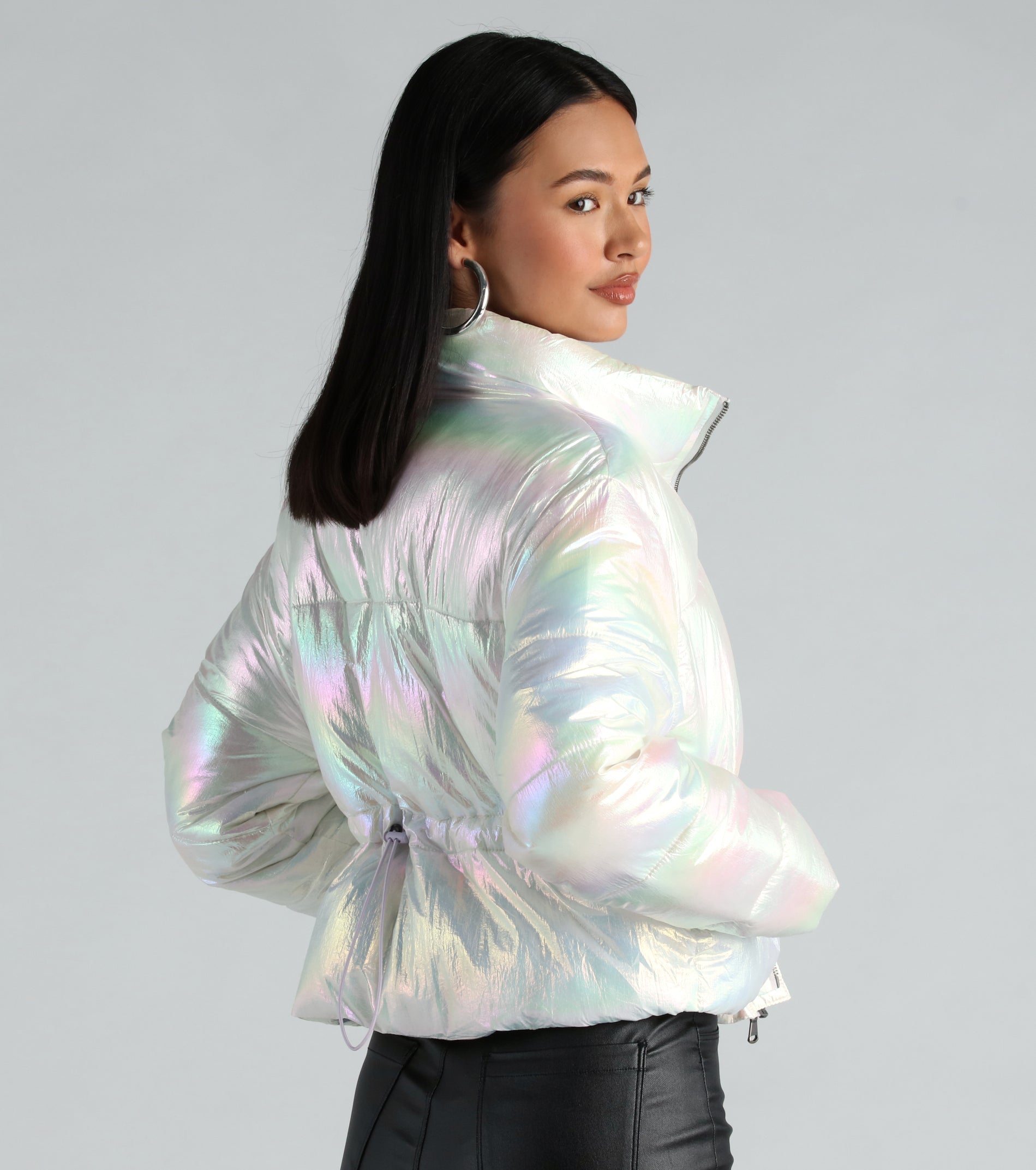 Chromatic Babe Cropped Puffer Jacket