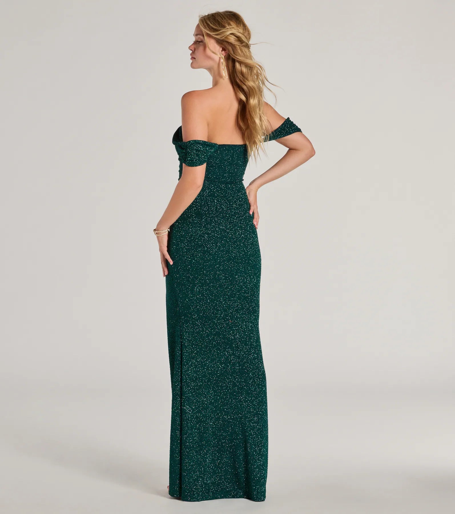 Tamara Off-The-Shoulder Mermaid Glitter Formal Dress