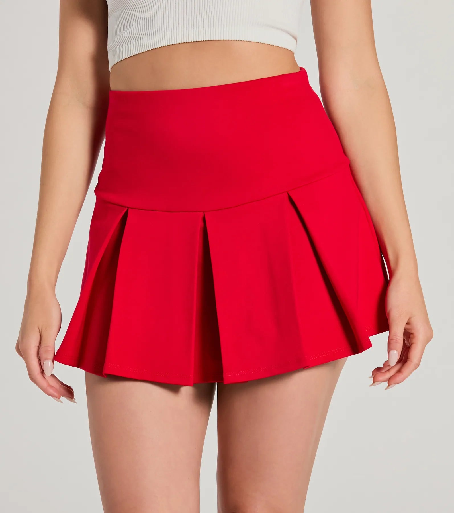 Pleated Perfection High-Rise Ponte Skort