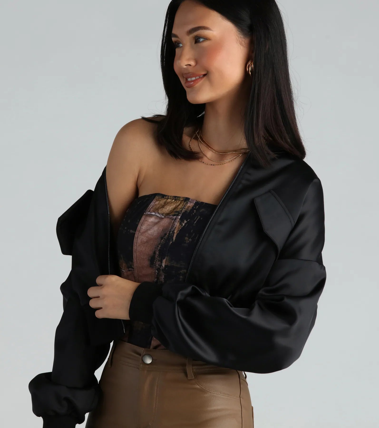 Next-Level Cool Satin Bomber Jacket