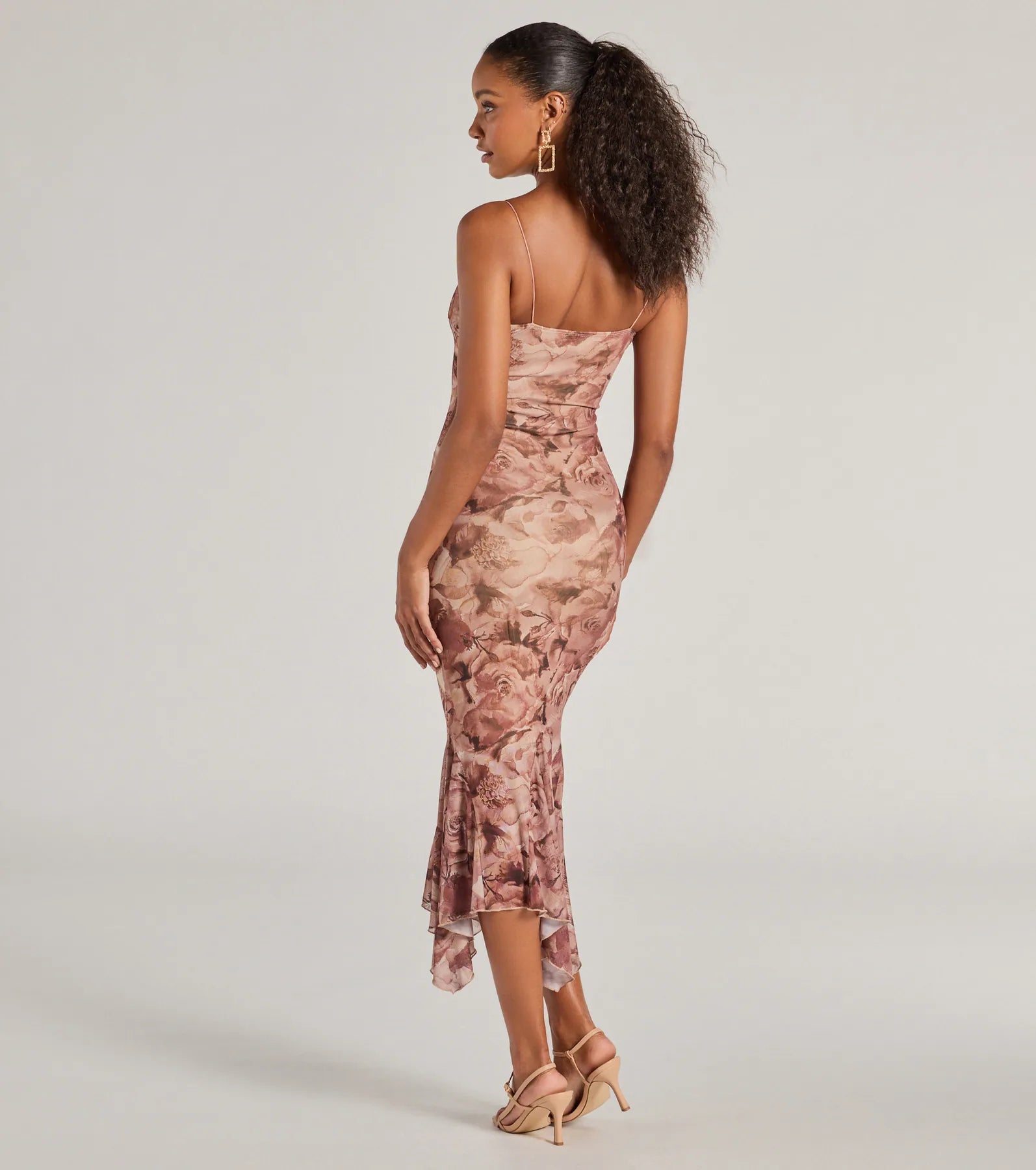 Bloom With A View Floral Ruffle Midi Dress