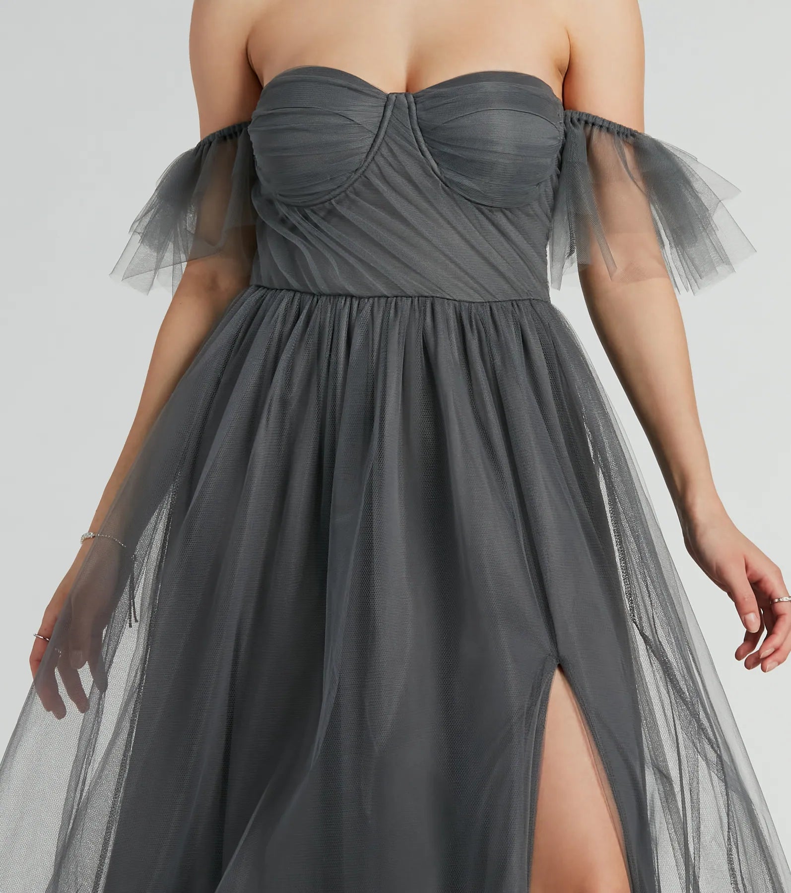 Lennyn Off-The-Shoulder A-Line Tulle Formal Dress