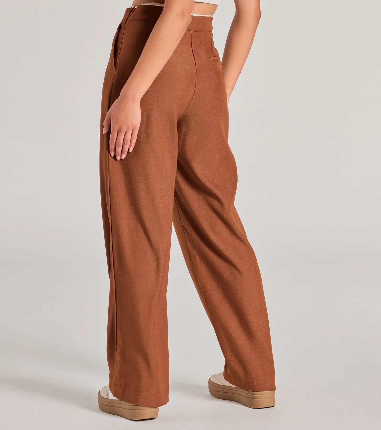 Trendy Muse Contrast Waist Trouser Pants