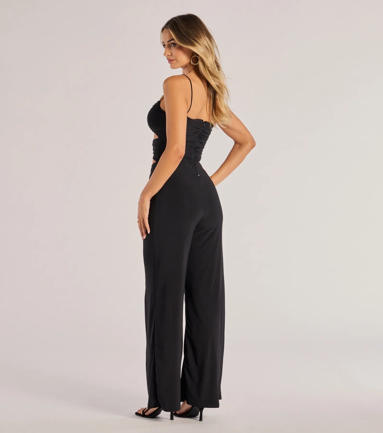 Double Take Wide-Leg Cutout Jumpsuit