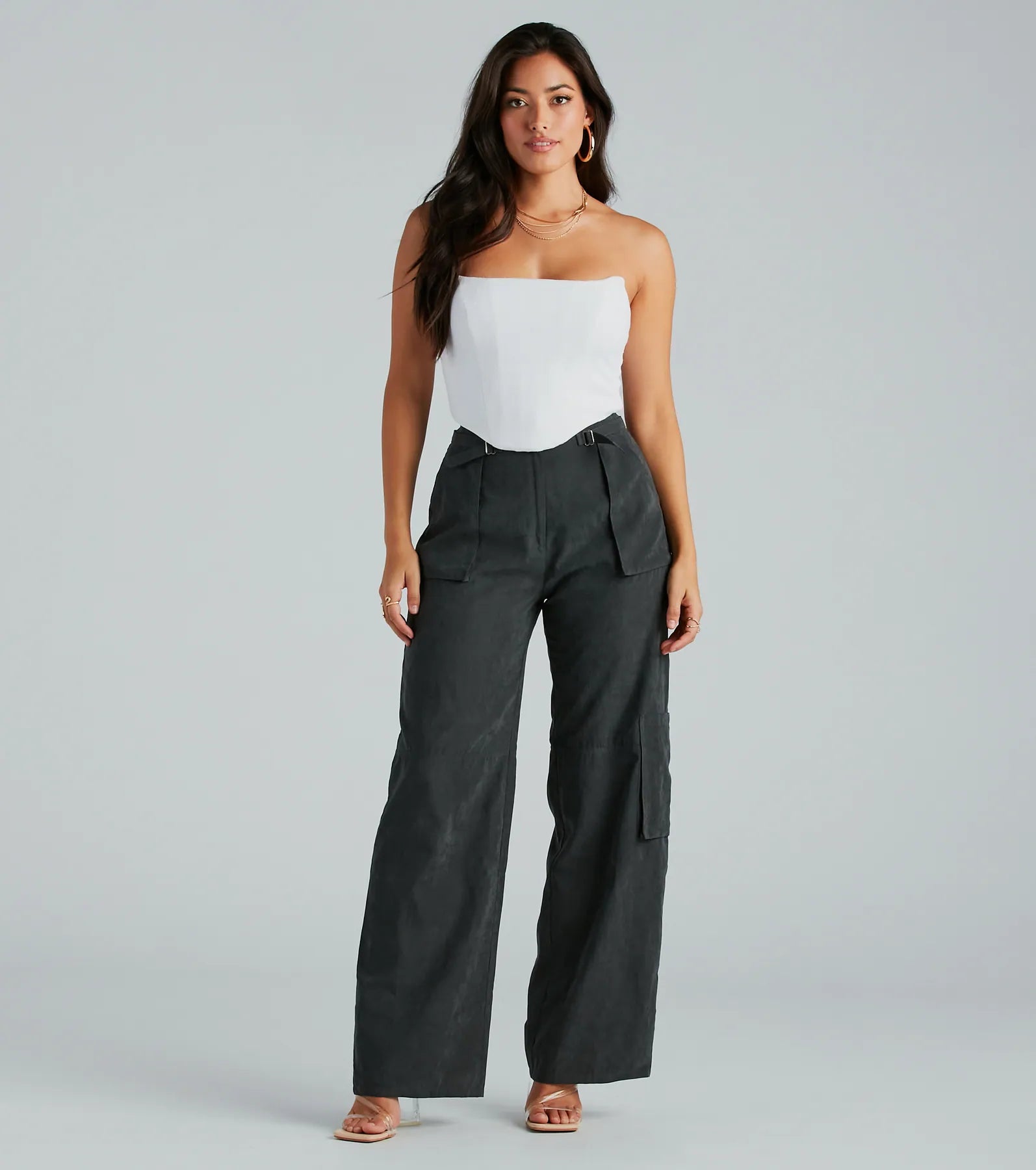 Trendy Girl Wide-Leg Cargo Twill Pants