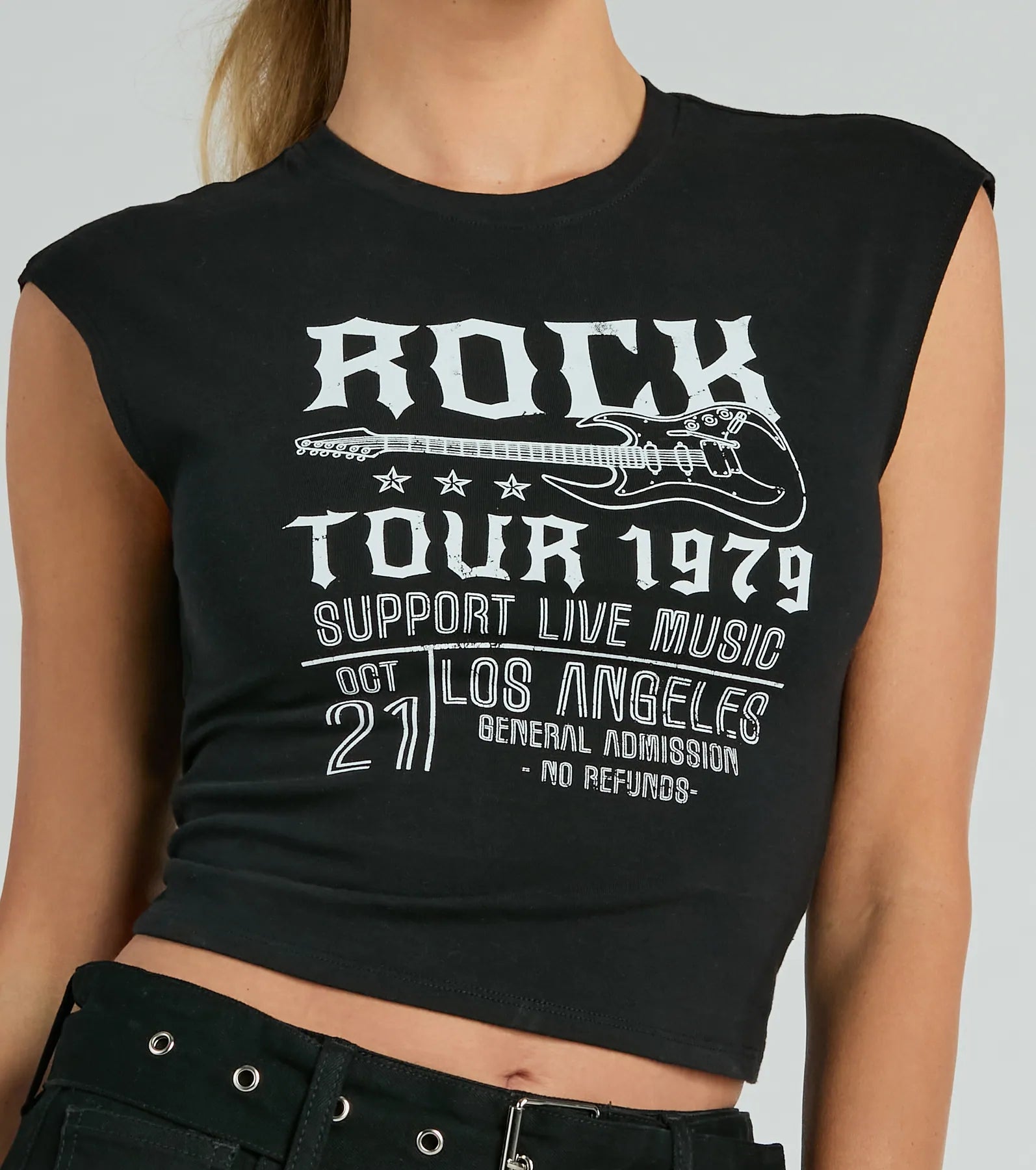 Rock Tour 1979 Muscle Open Back Graphic Tee