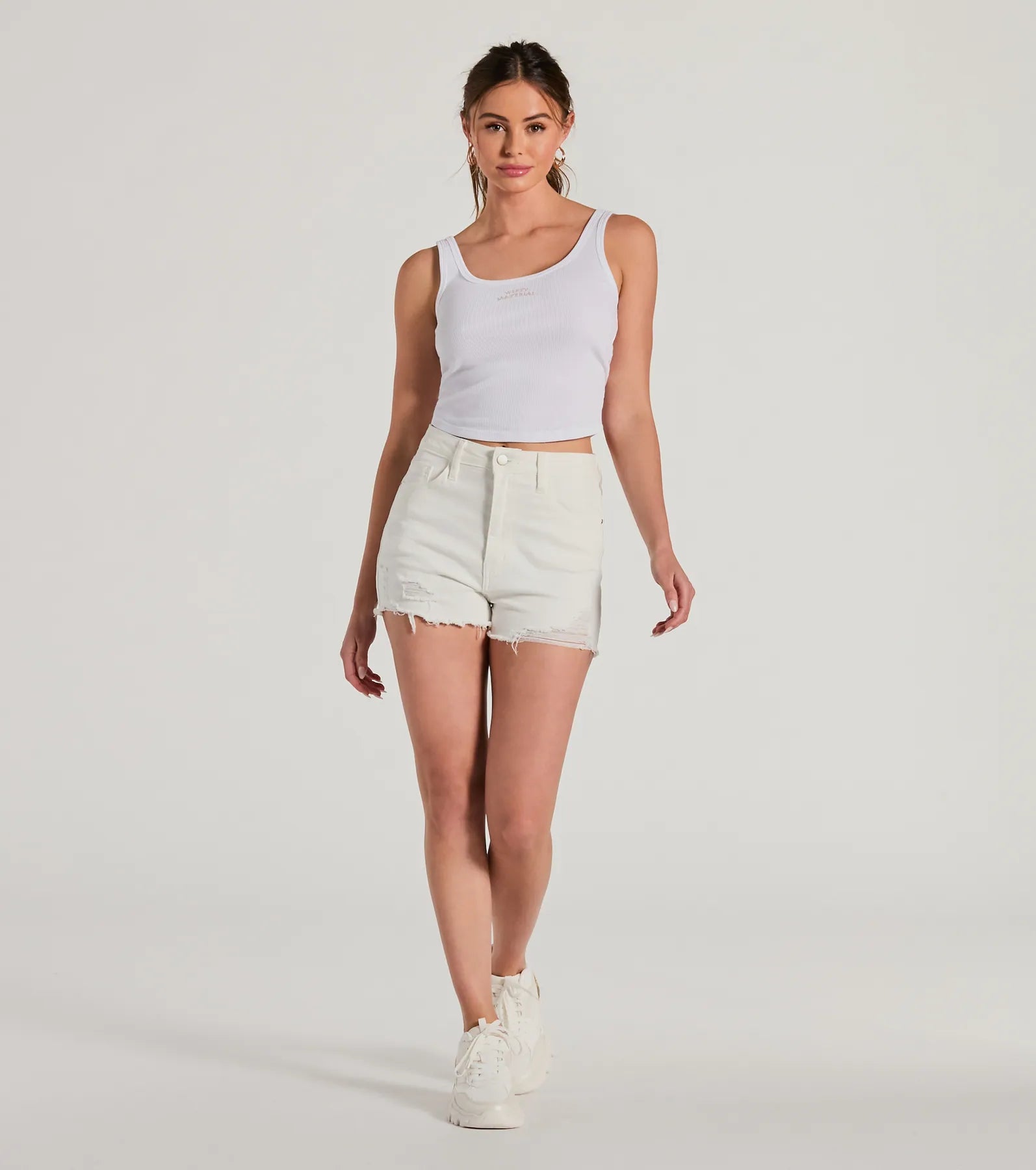 Wifey Material Scoop Neck Tank Crop Top