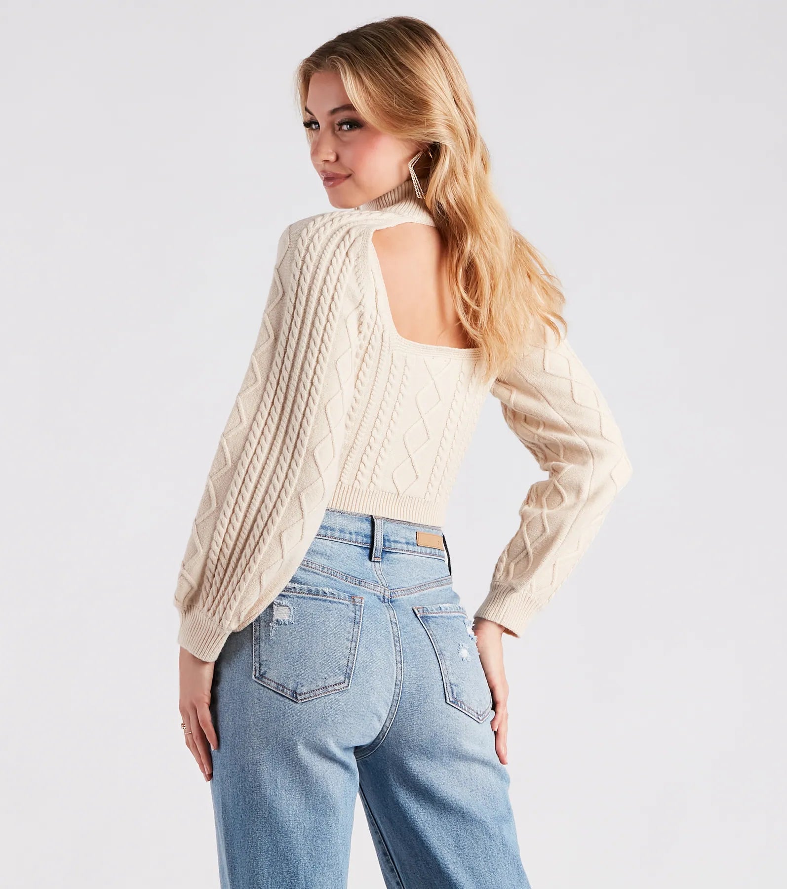 Fall Back In Love Cable Knit Topper