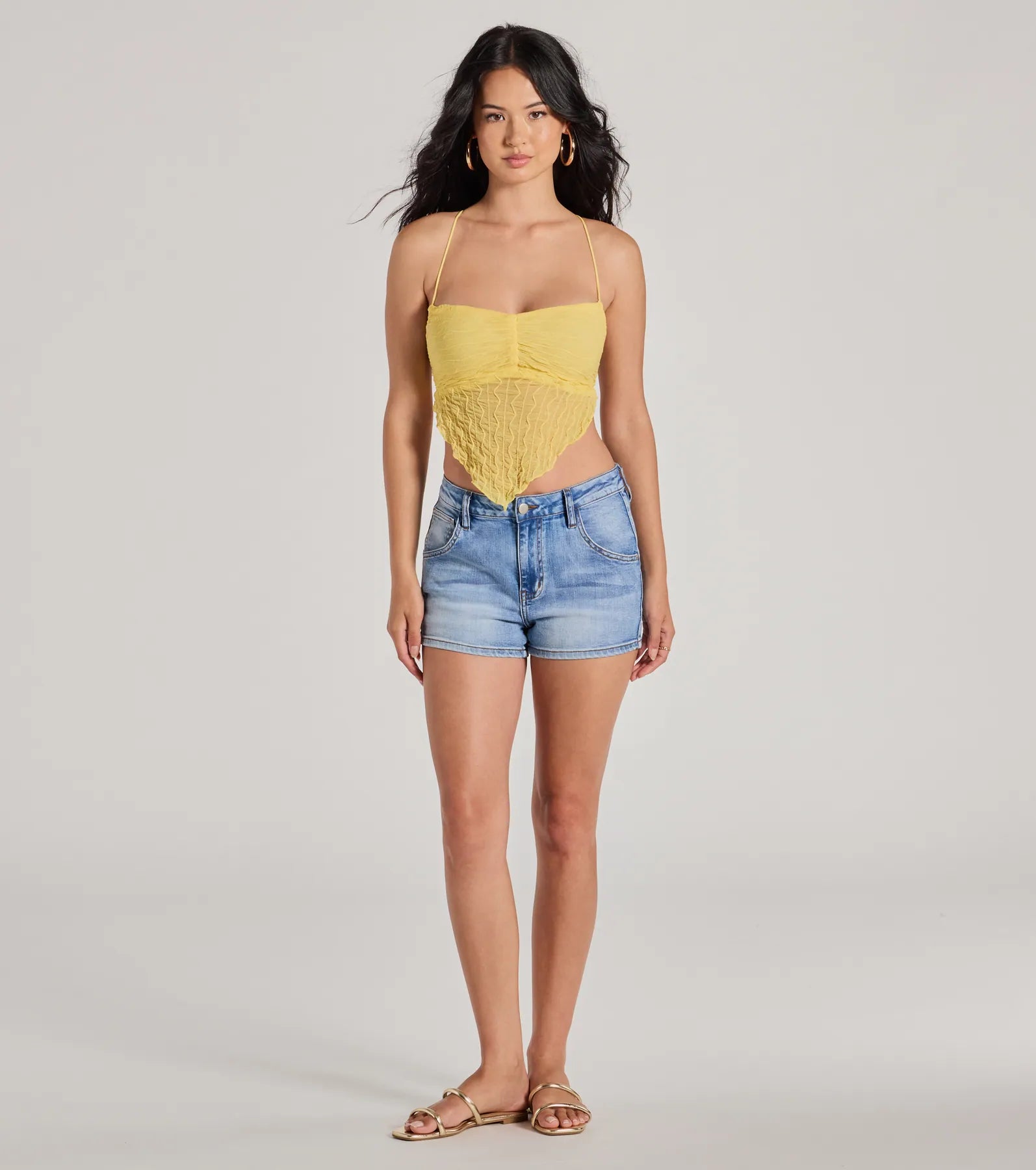 Cute Impulse Strappy Open Back Crop Top