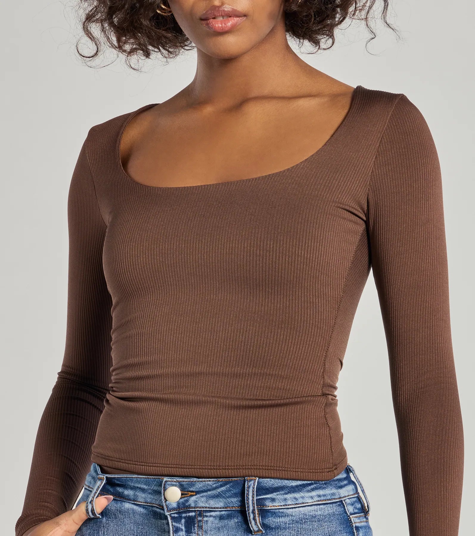 Forever Staple Smooth Knit Long Sleeve Top