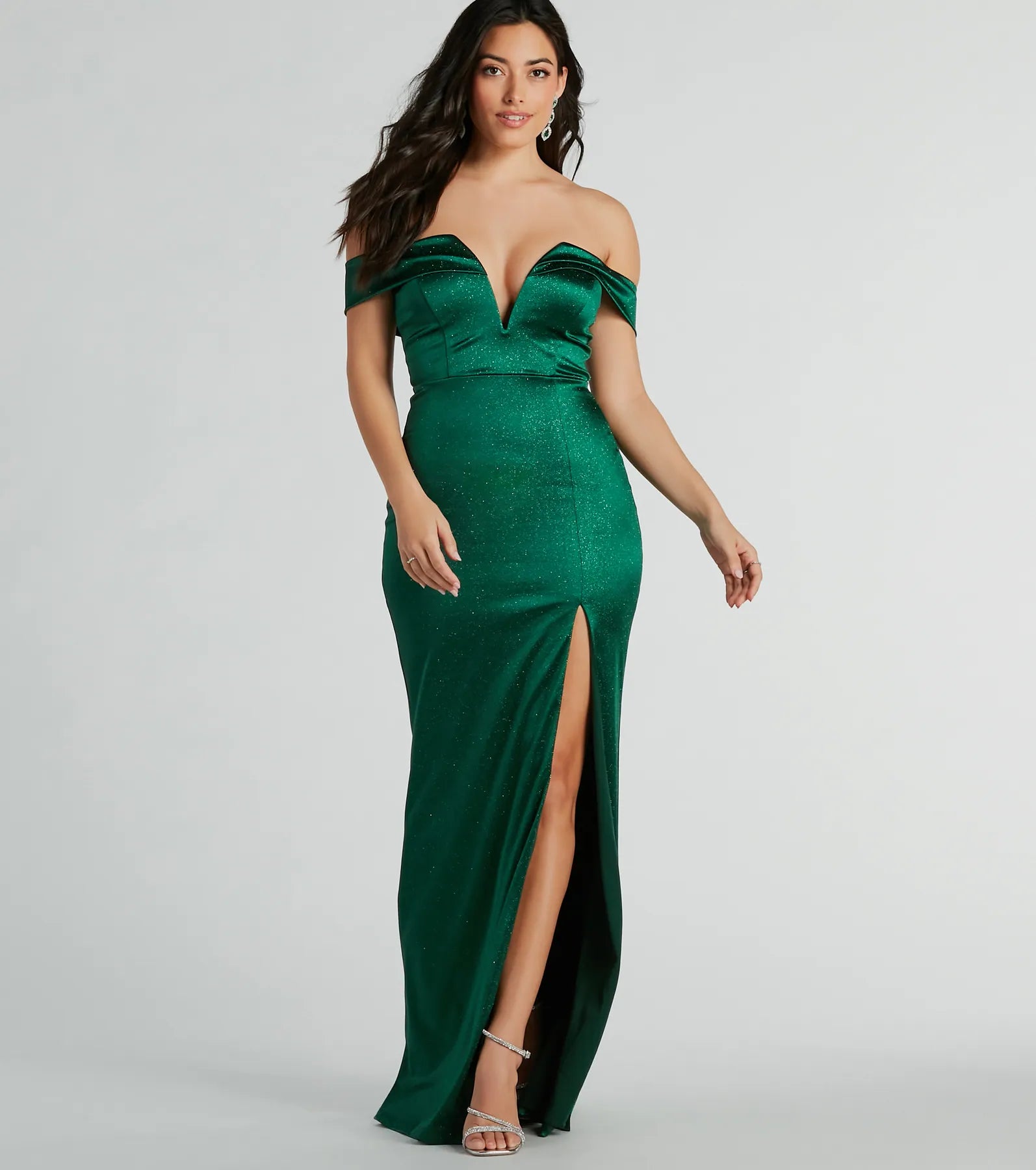 Eileen Mermaid Glitter Satin Formal Dress