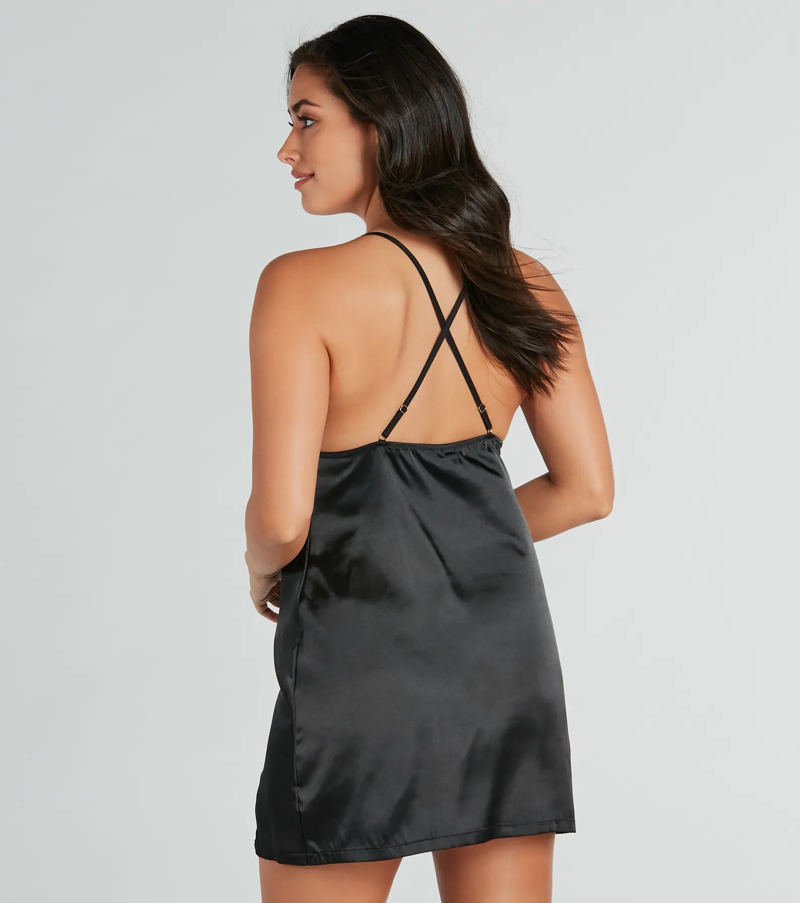 Oh-So-Sleek Satin Slip Chemise Dress