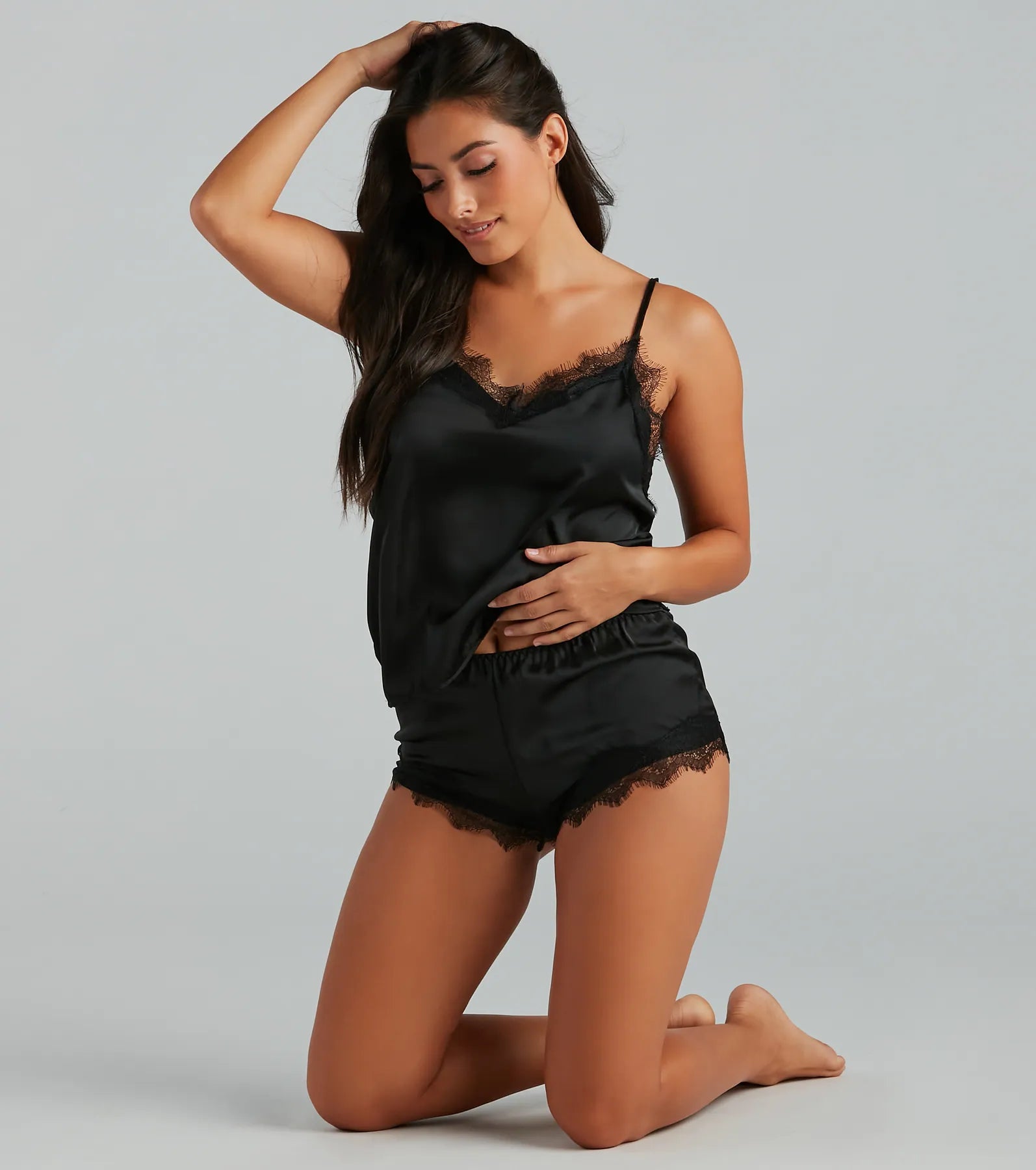 Bold Desires Satin Tank And Shorts Pajama Set