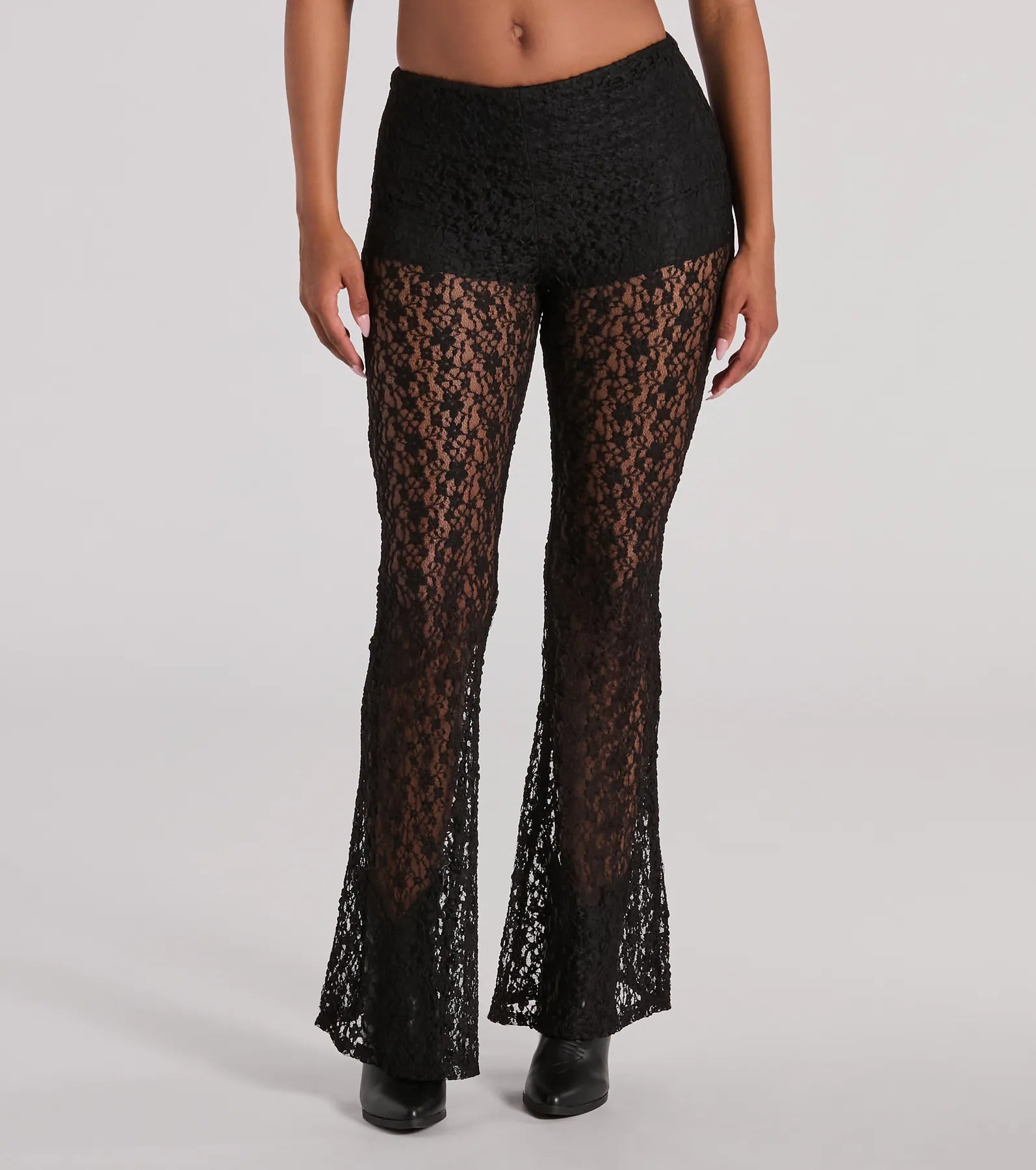 Sensational Trend High Rise Flare Lace Pants