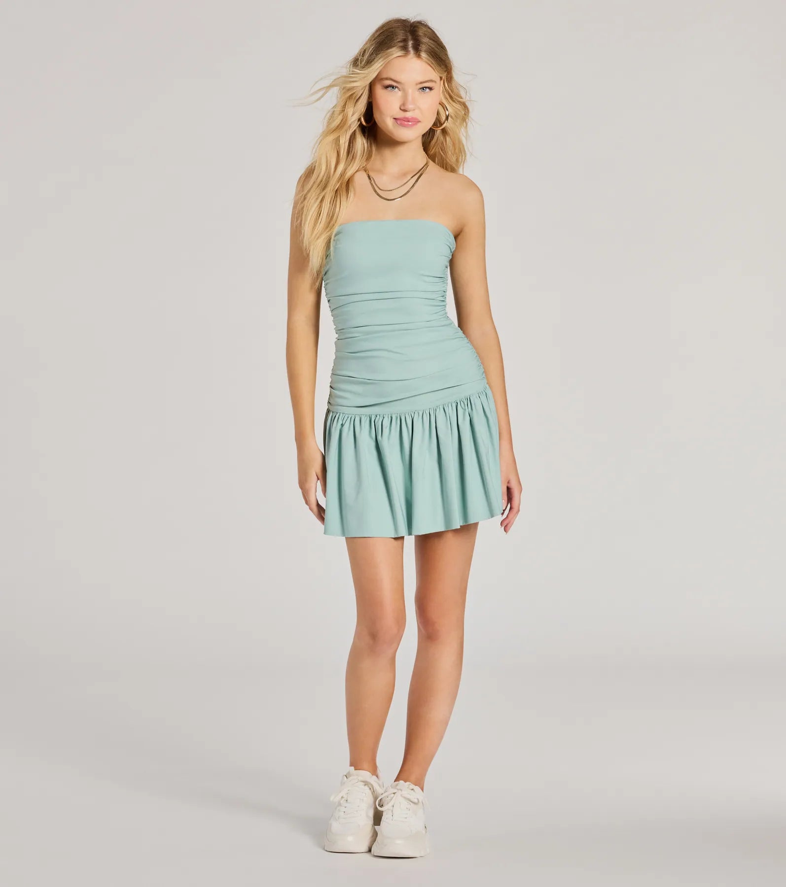 Covetable Charm Strapless Mini Skater Dress