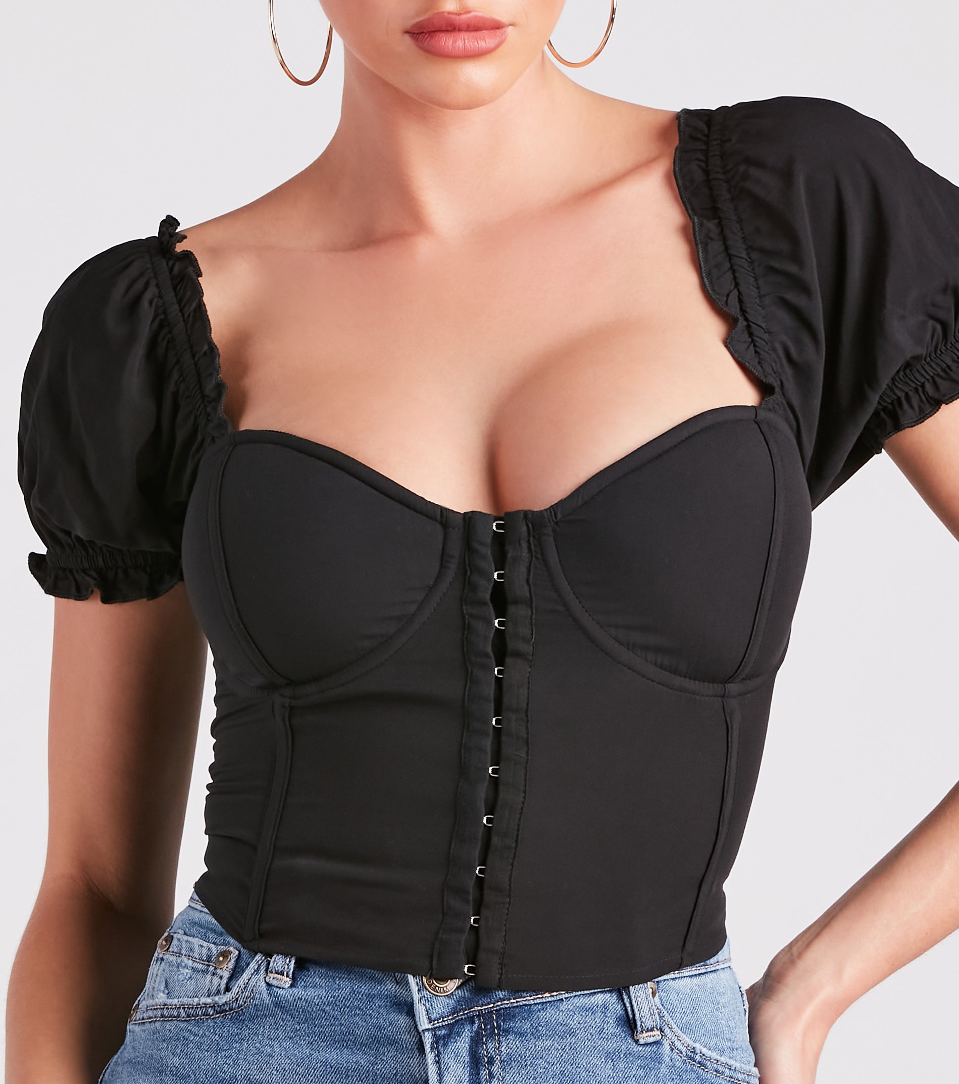 Sweet And Sassy Lace-Up Corset Top