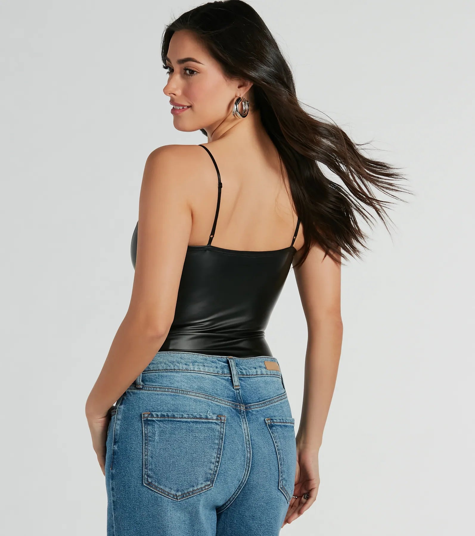 Cool Girl Certified Faux Leather Bodysuit