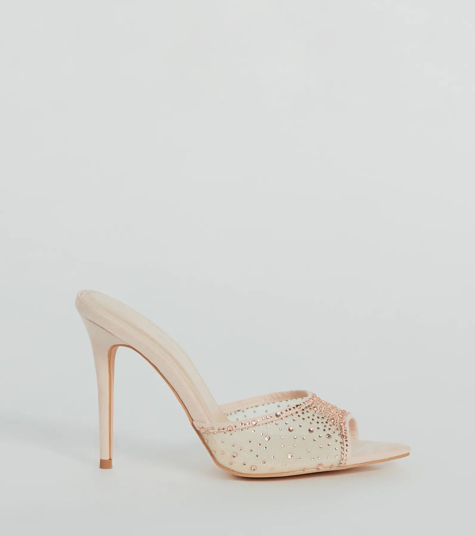 Sparkle It Up Rhinestone Mesh Stiletto Mules