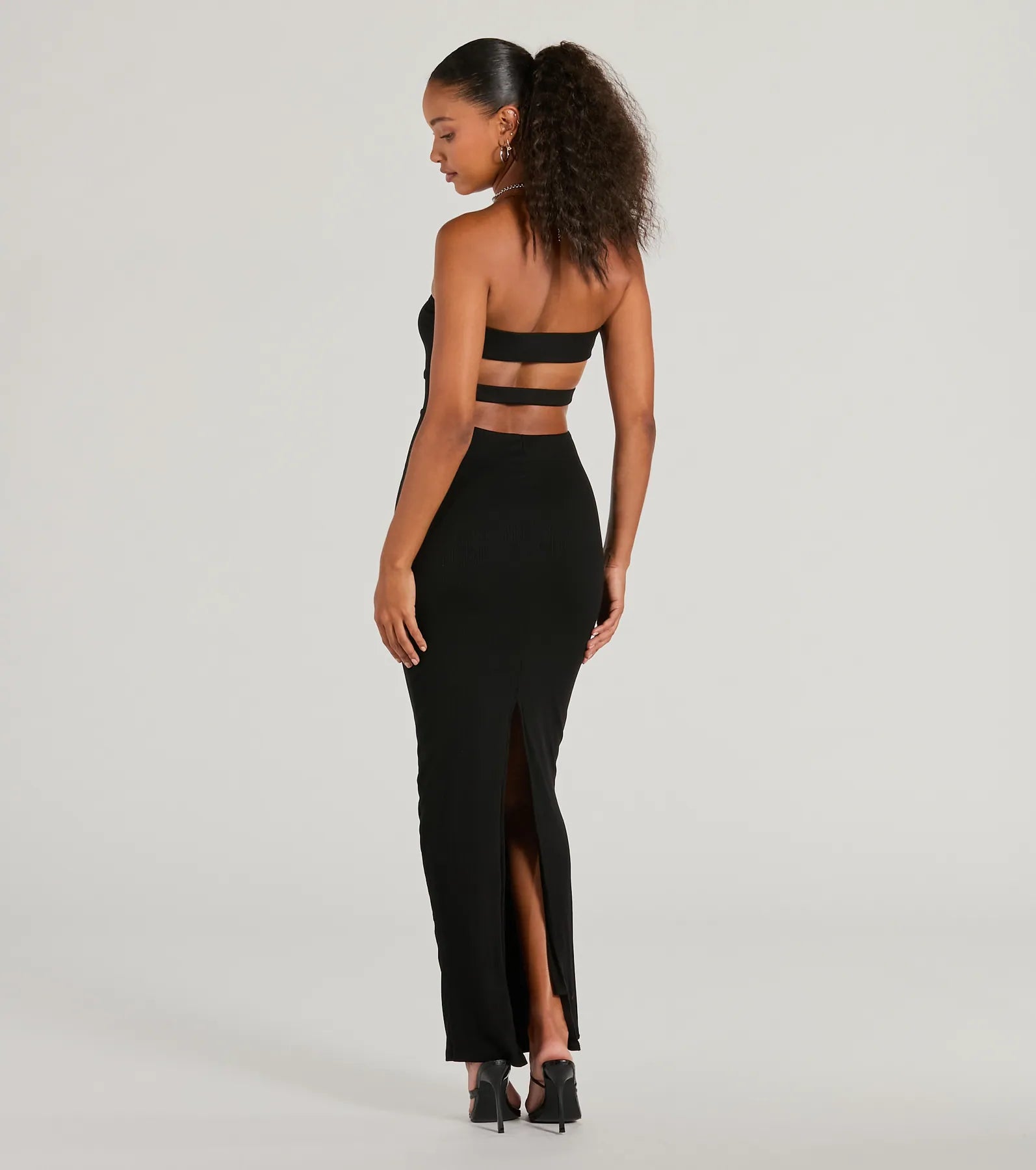 Never A Dull Moment Strapless Cutout Maxi Dress