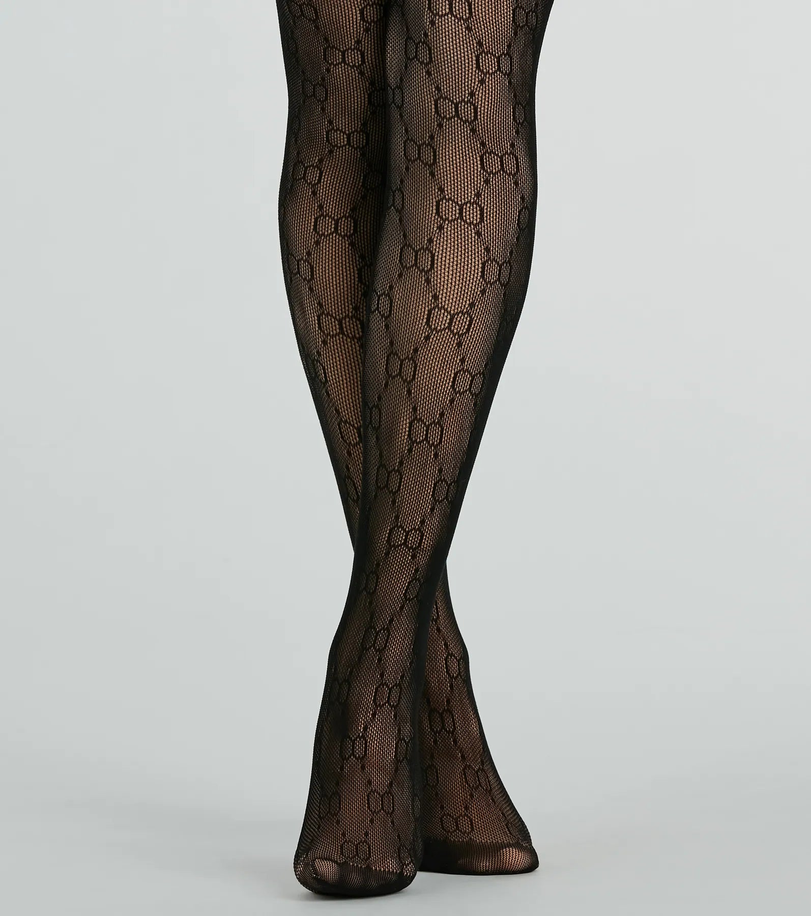 Trendy Allure Faux Sheer O-Ring Tights