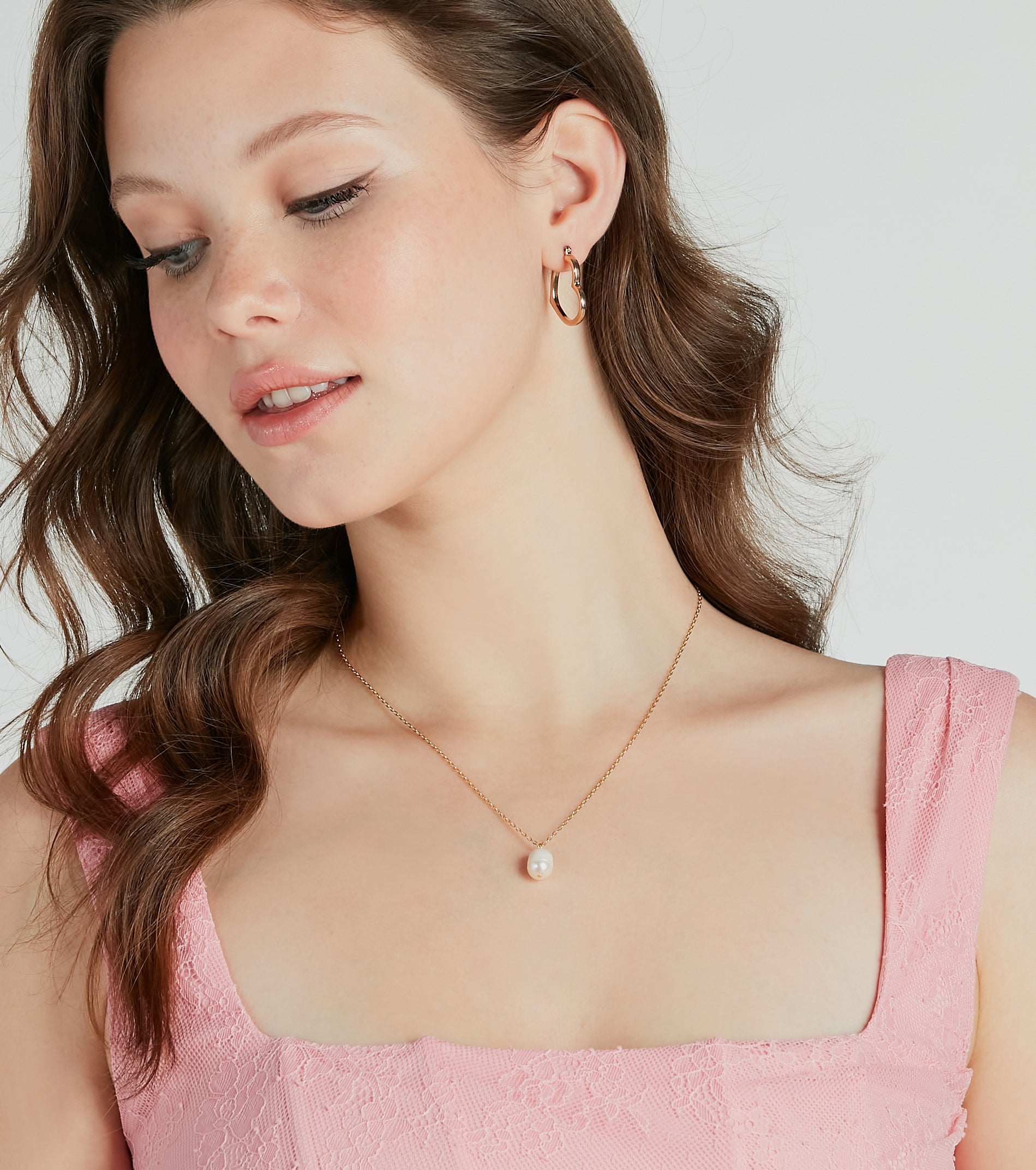 Dainty Chic 14K Gold Plated Pearl Charm Necklace