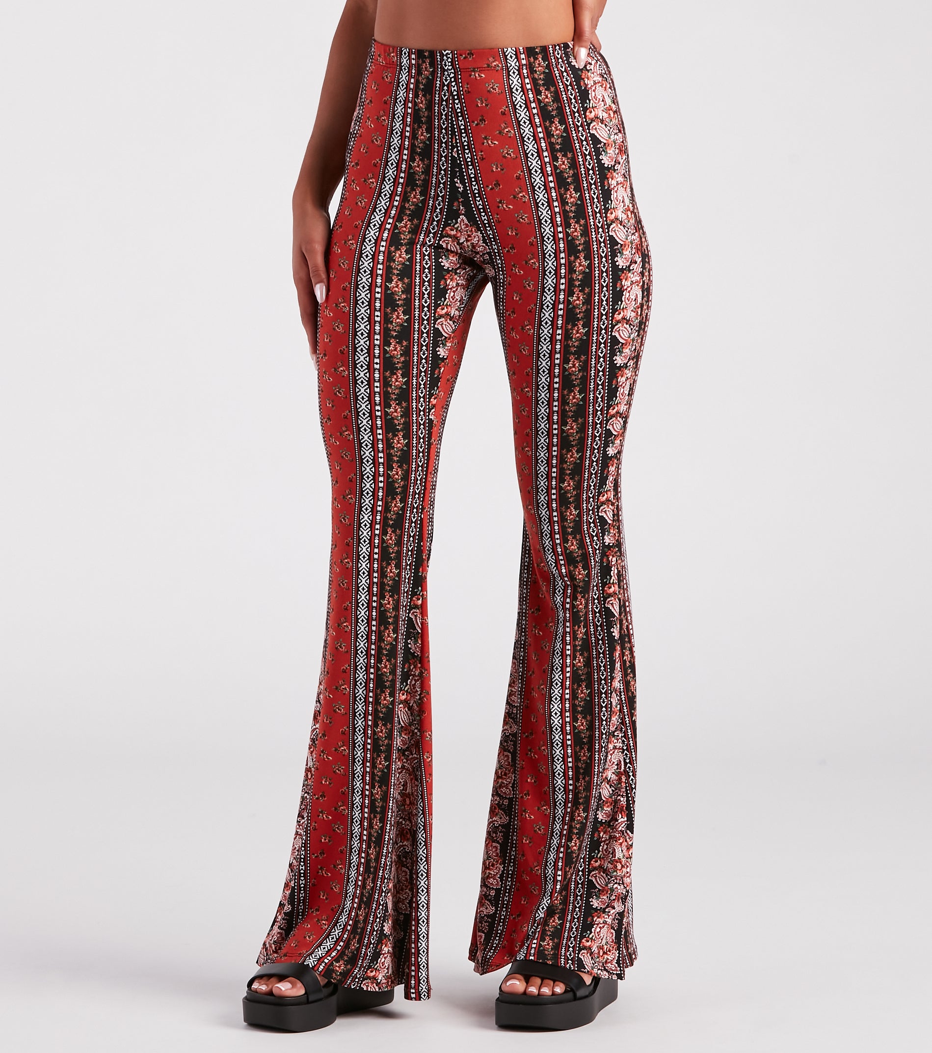 Fun And Free Boho High-Rise Flare Pants