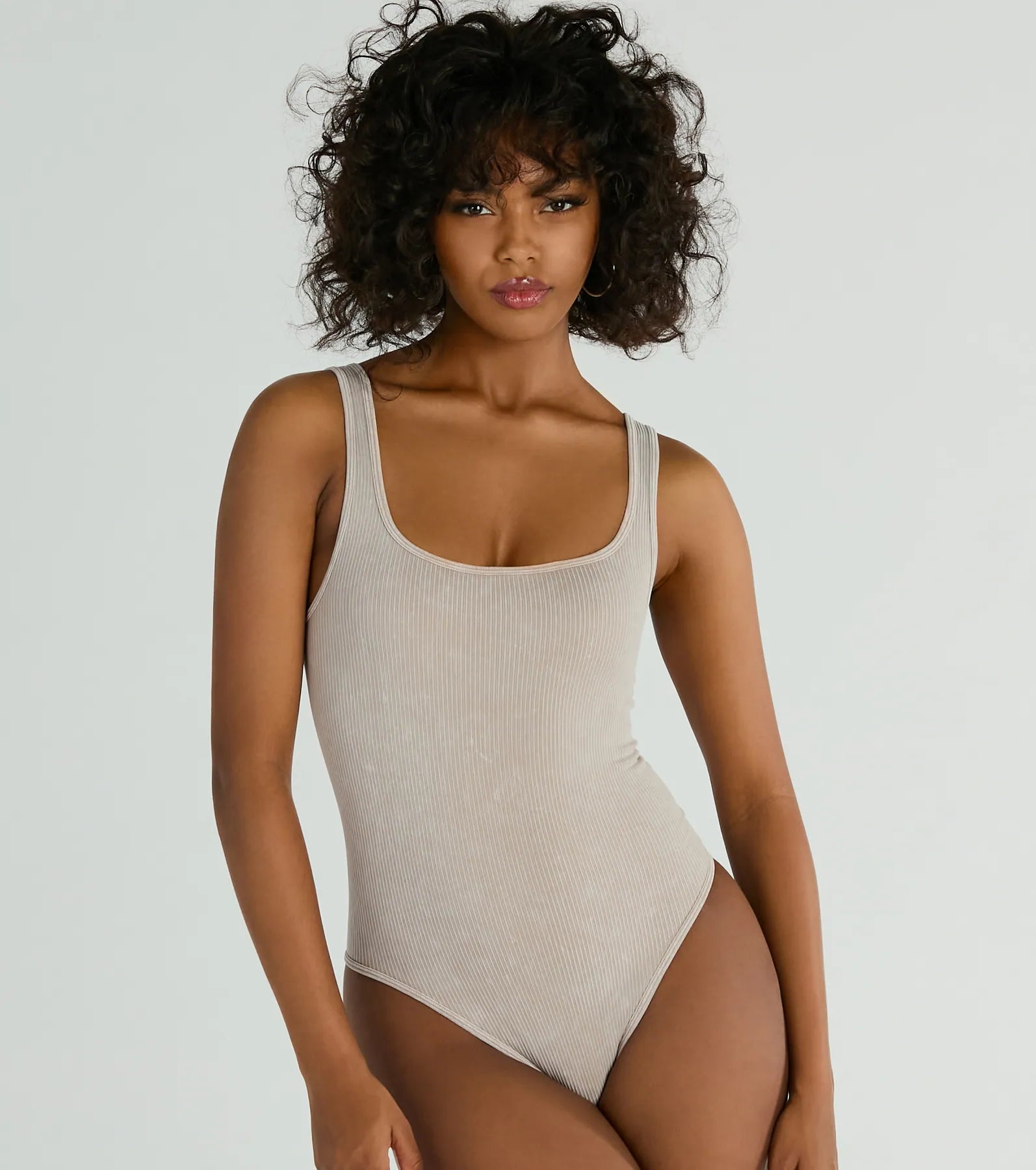 Simply Effortless Square Neck Rib Knit Bodysuit