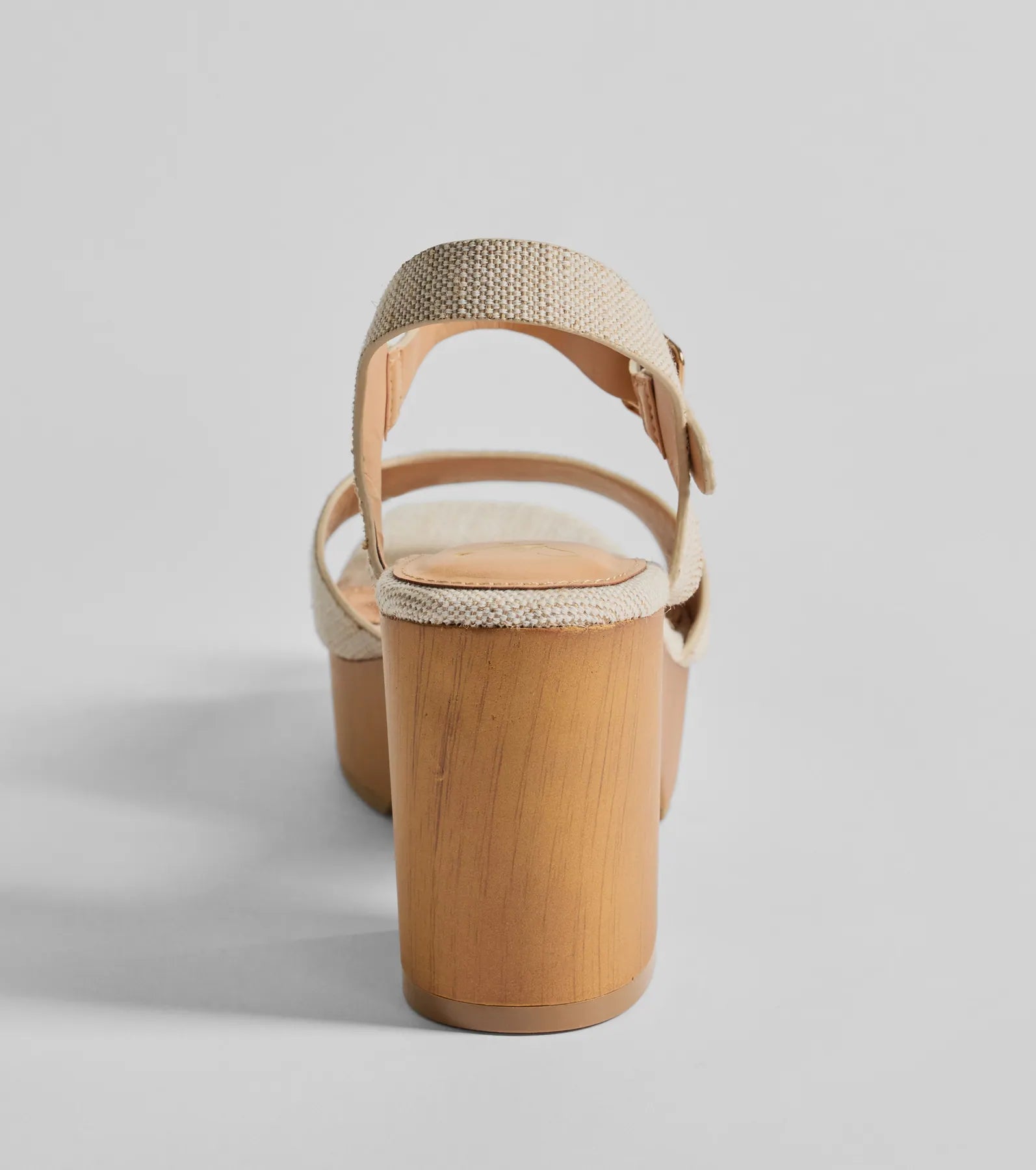 Step Into Summer Linen Wooden Platform Heels