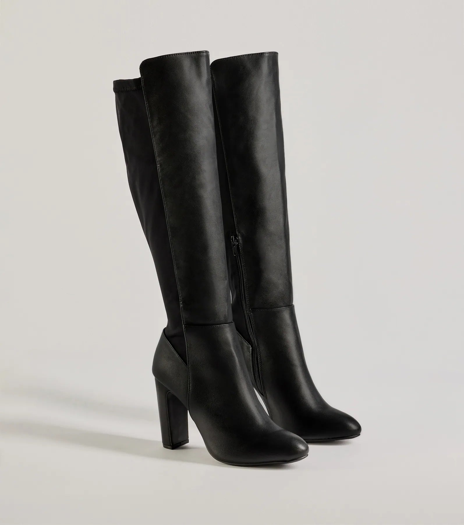 Looking Sleek Under-The-Knee Block Heel Boots