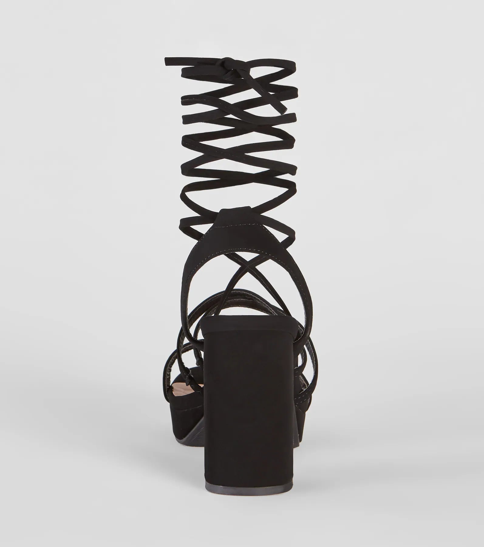 Drama Alert Lace-Up Platform Block Heels