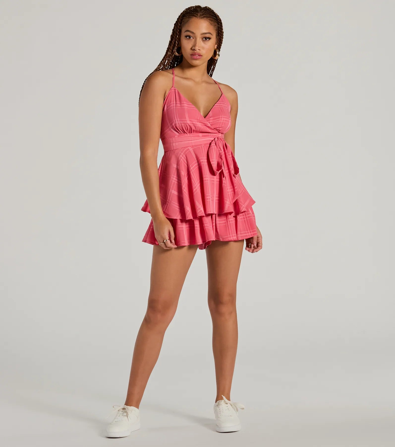 Meant To Be Surplice V-Neck Strappy Chiffon Romper