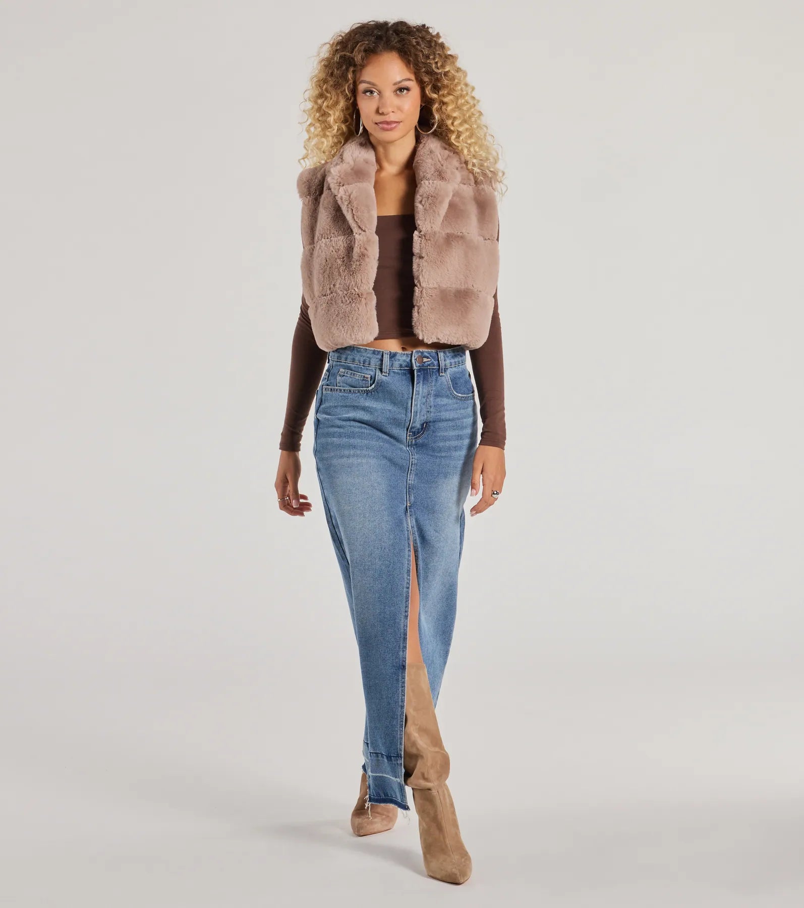 Perfectly Luxe Faux Fur Cropped Vest