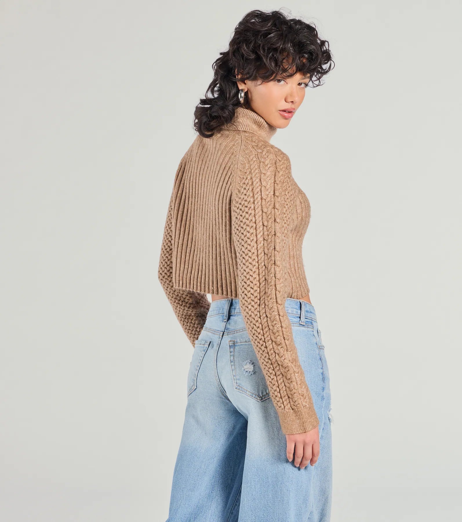 Snuggle Weather Turtleneck Crop Knit Sweater