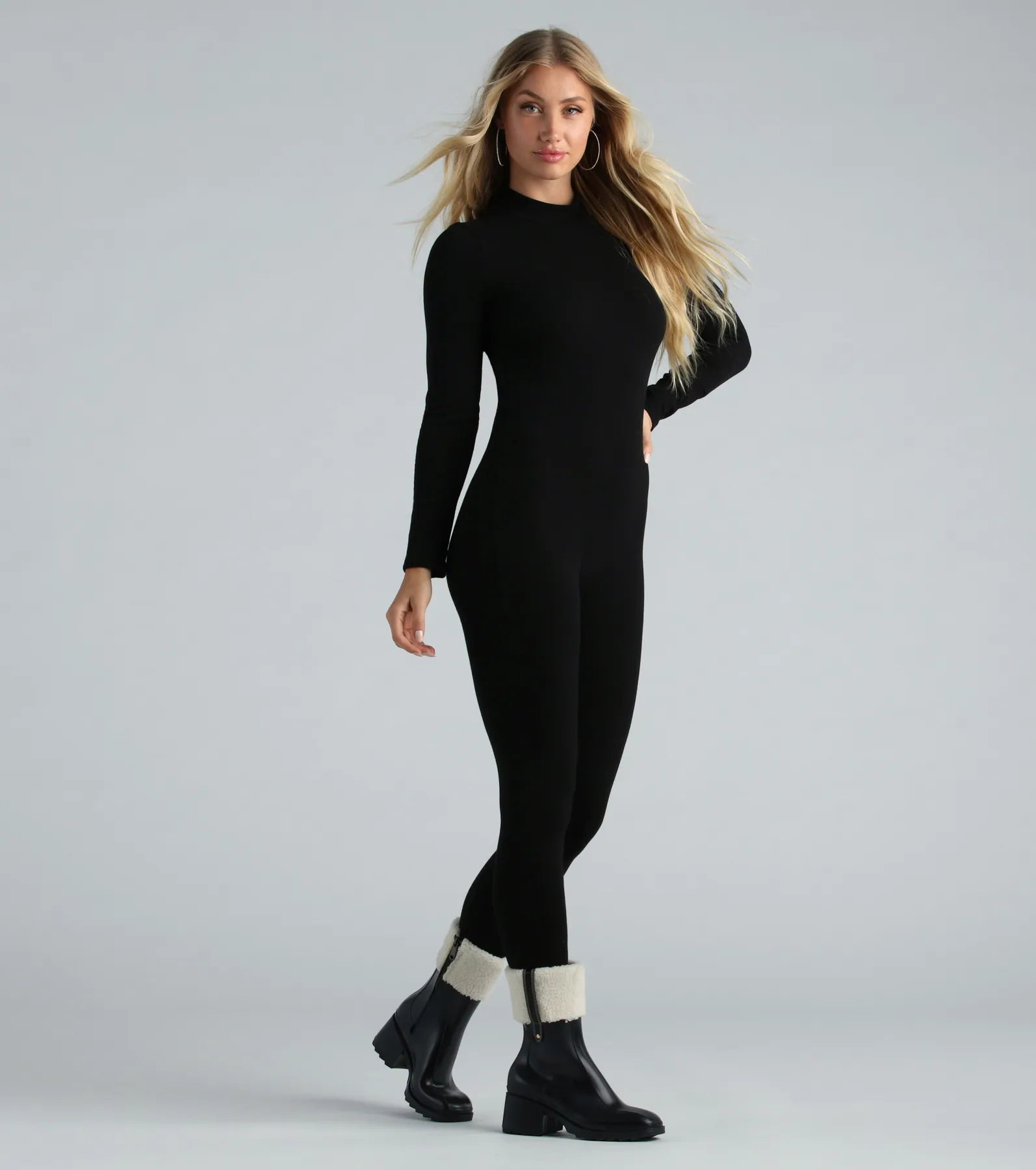 Feeling Cute Long Sleeve Open Back Catsuit