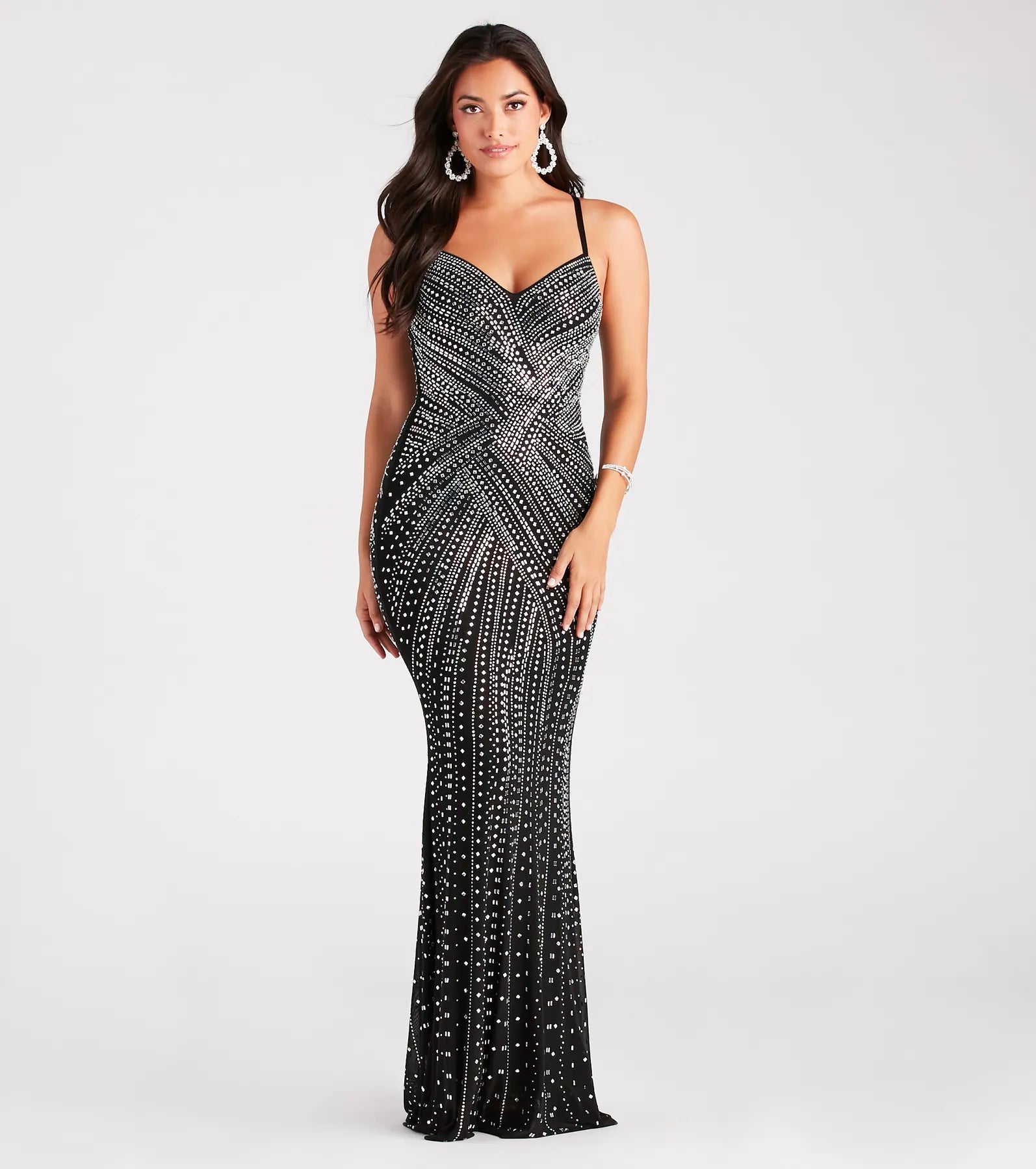 Josselyn Formal Rhinestone Slim Long Dress