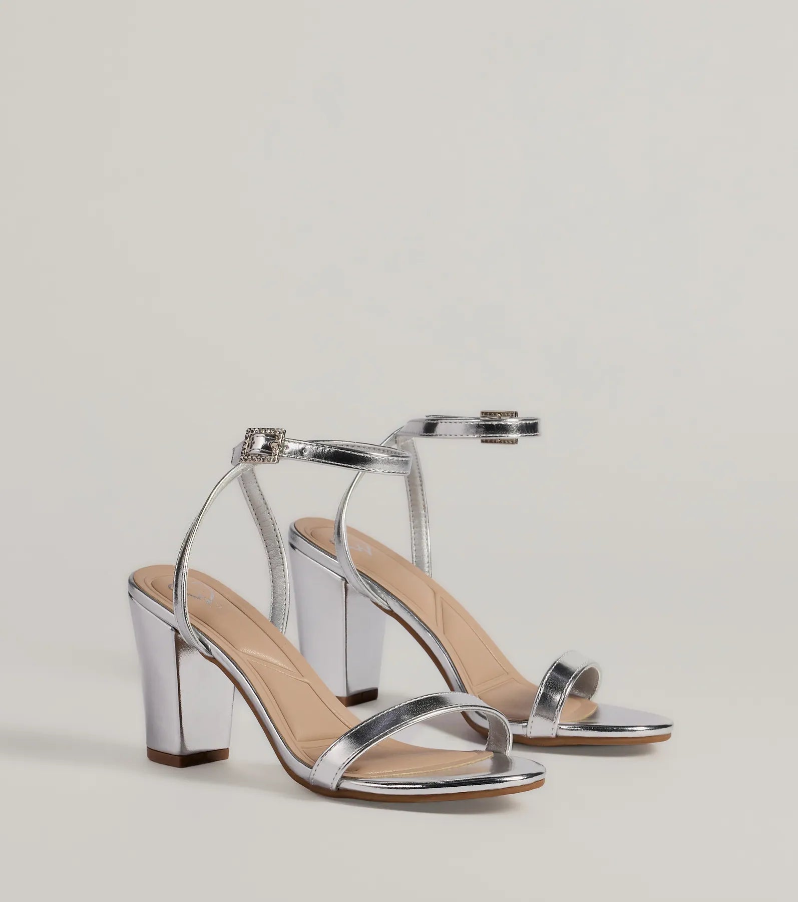 Pretty In Metallic Basic Block Heels