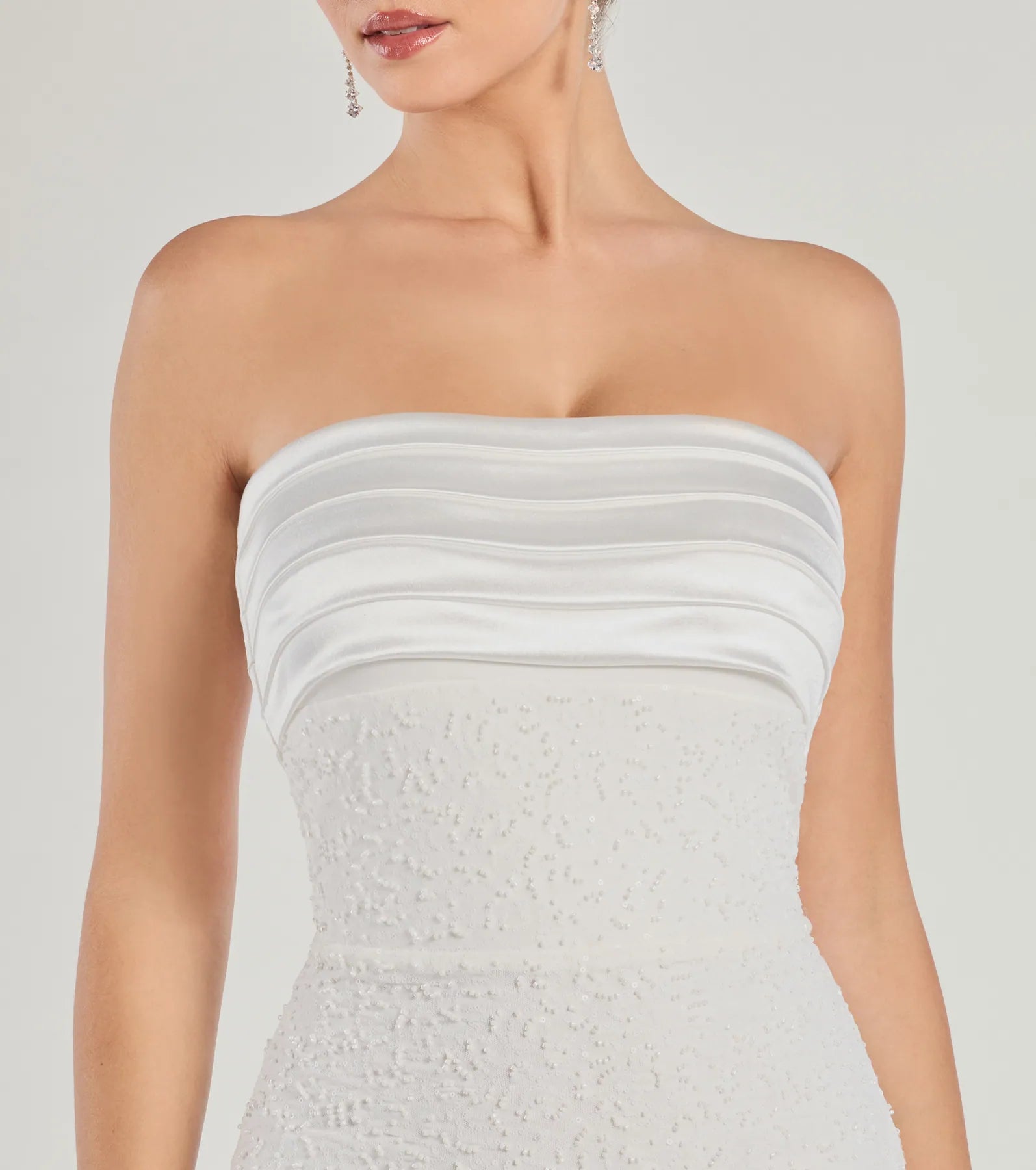 Fatima Strapless Beaded Bodycon Mini Dress