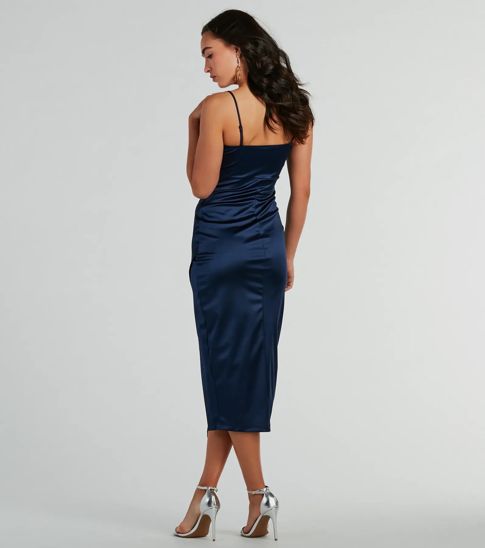 Harriet Formal Satin Corset Midi Dress